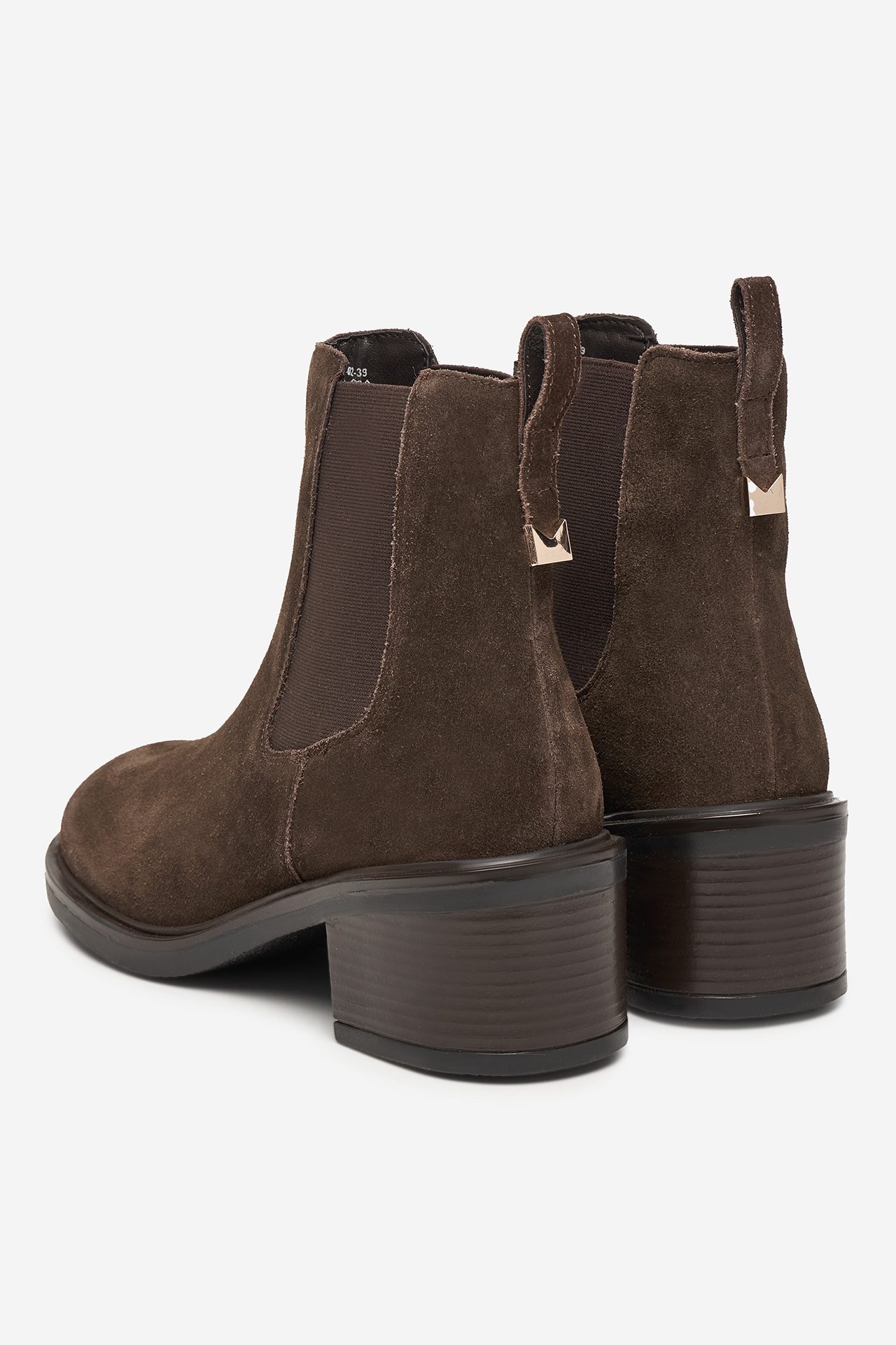 Kotníková obuv s elastickým prvkem Tmavě hnědá