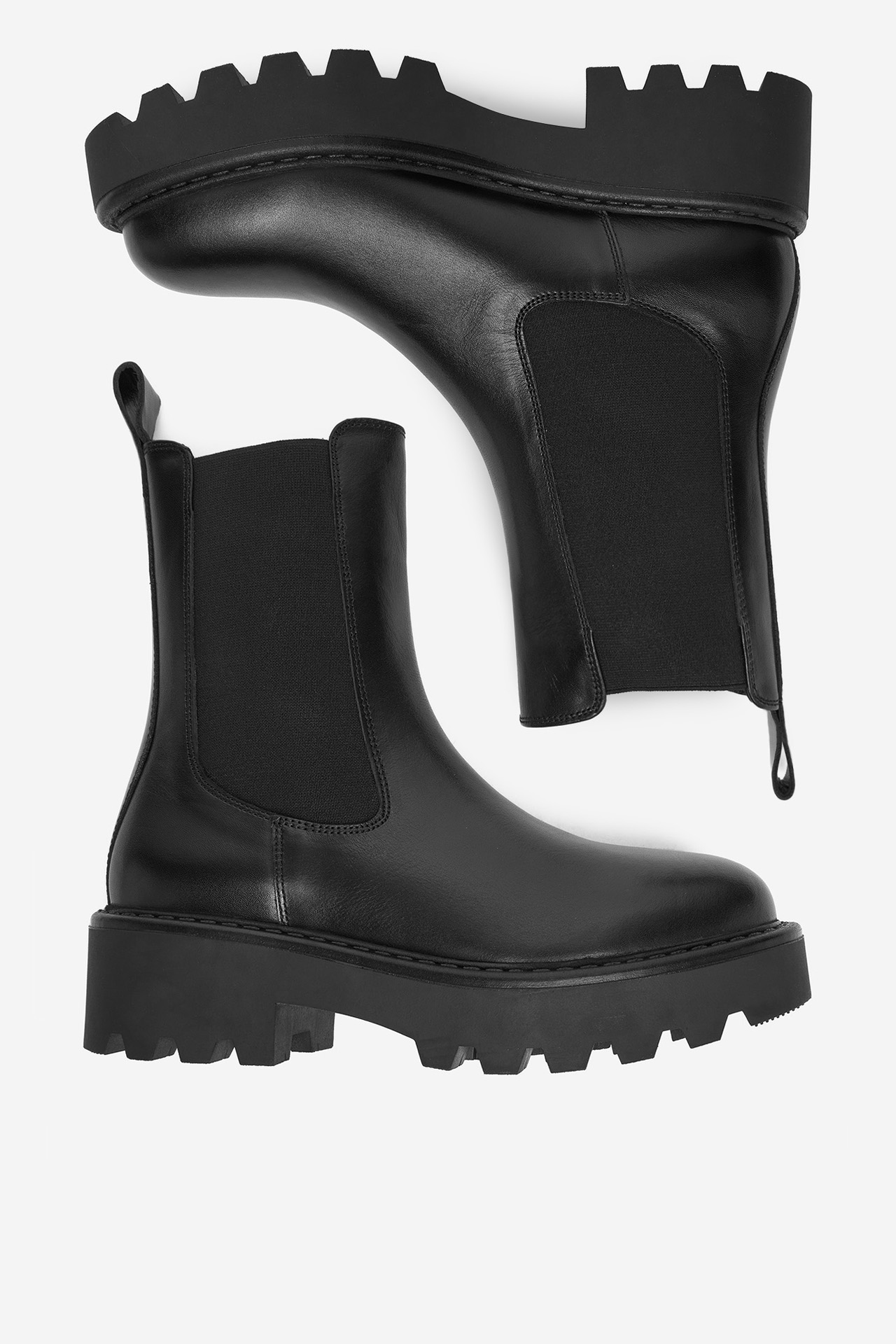 Kotníková obuv s elastickým prvkem Černá