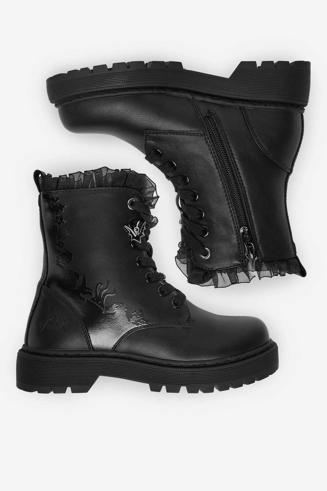 Gležnjarji z vezalkami Črna