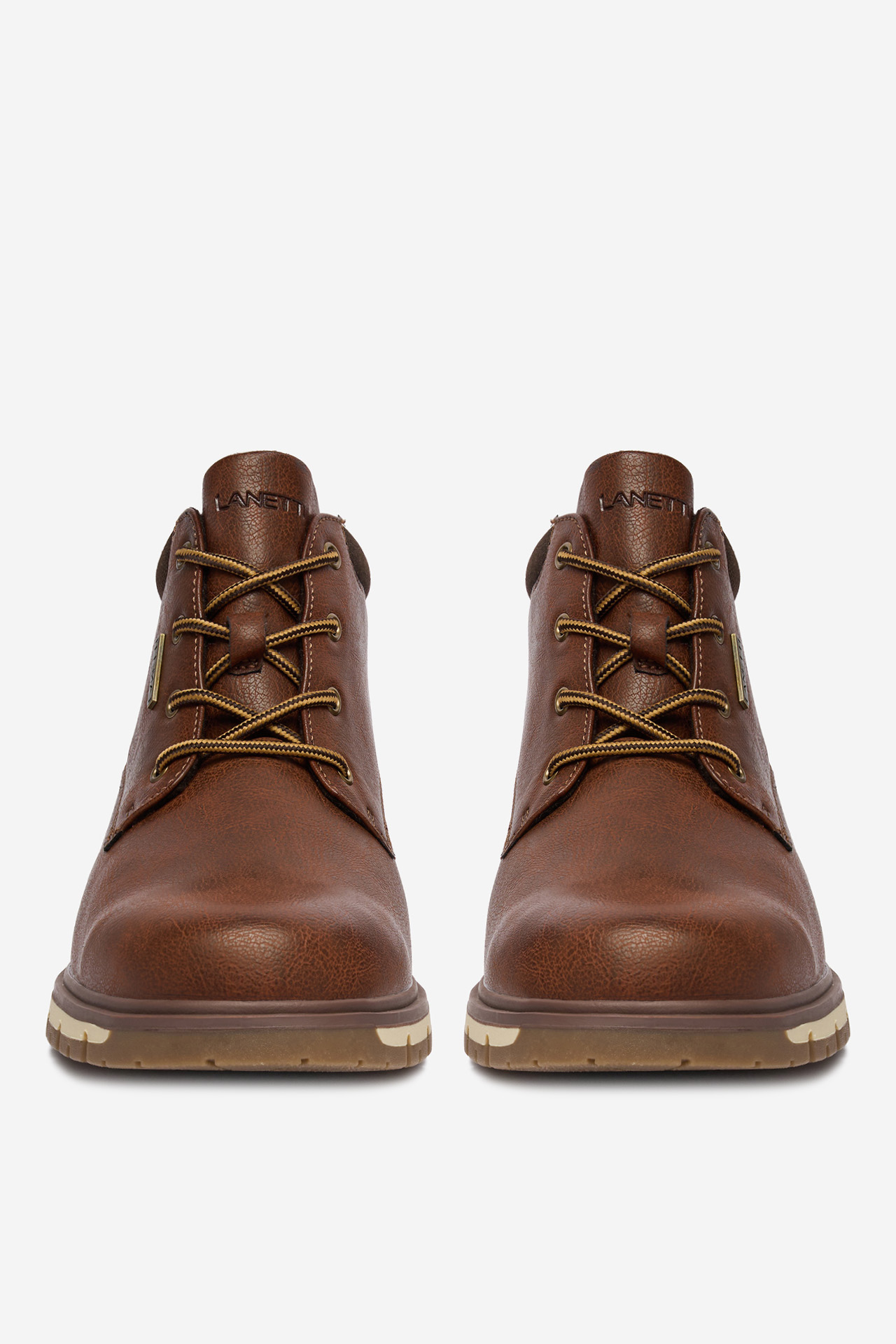 Gležnjarji z vezalkami Rjava