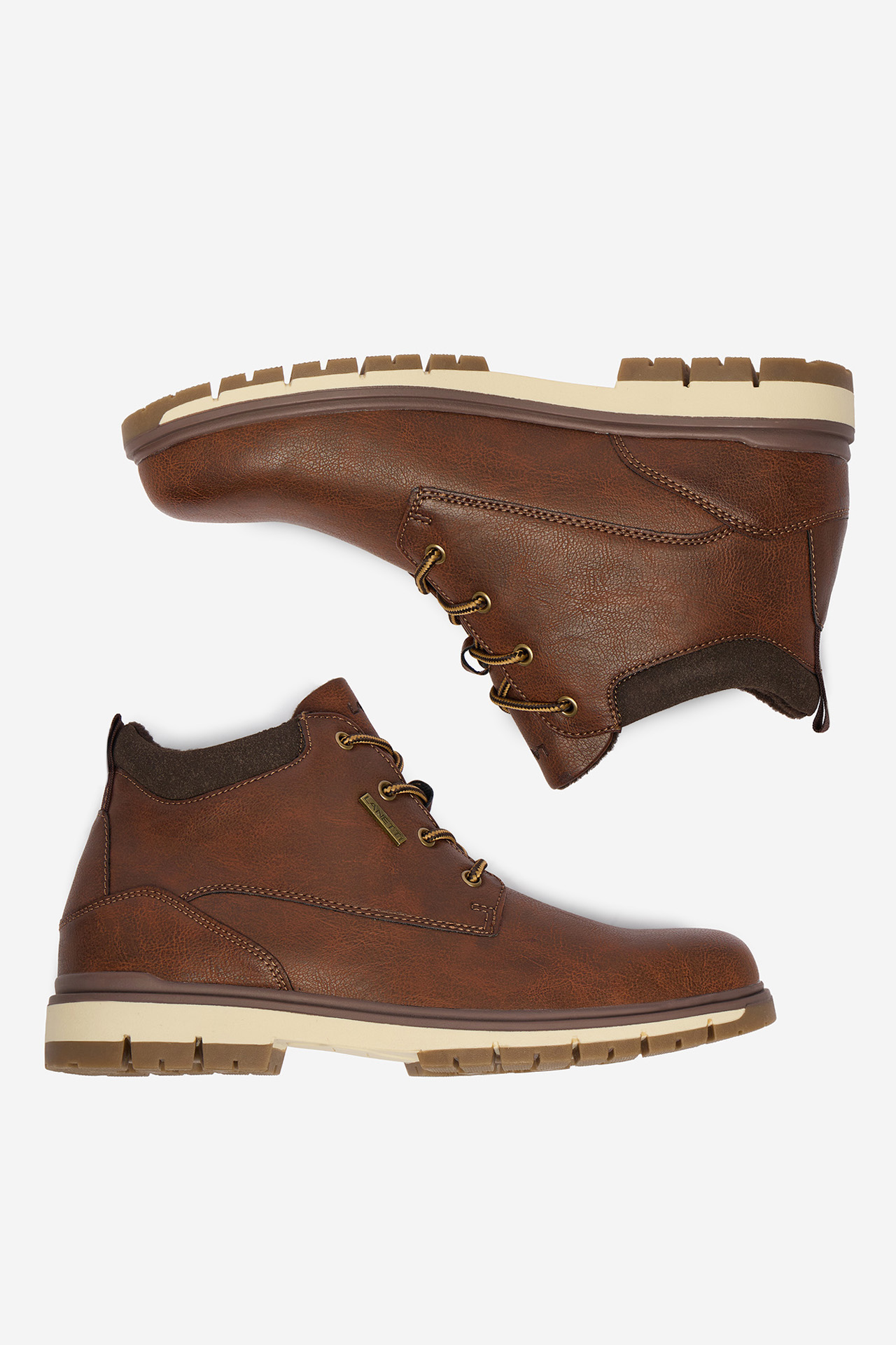 Gležnjarji z vezalkami Rjava