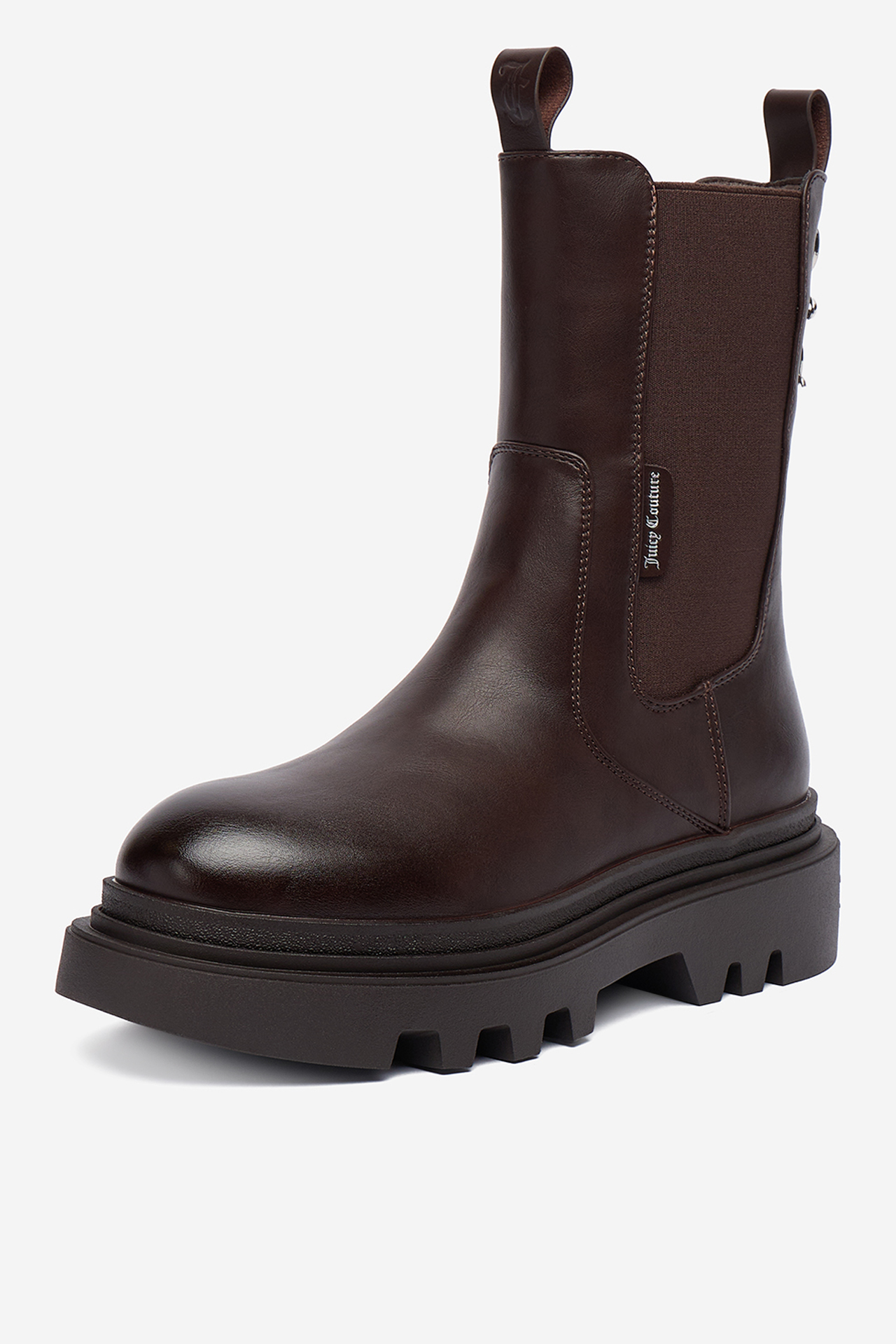 Kotníková obuv s elastickým prvkem Tmavě hnědá