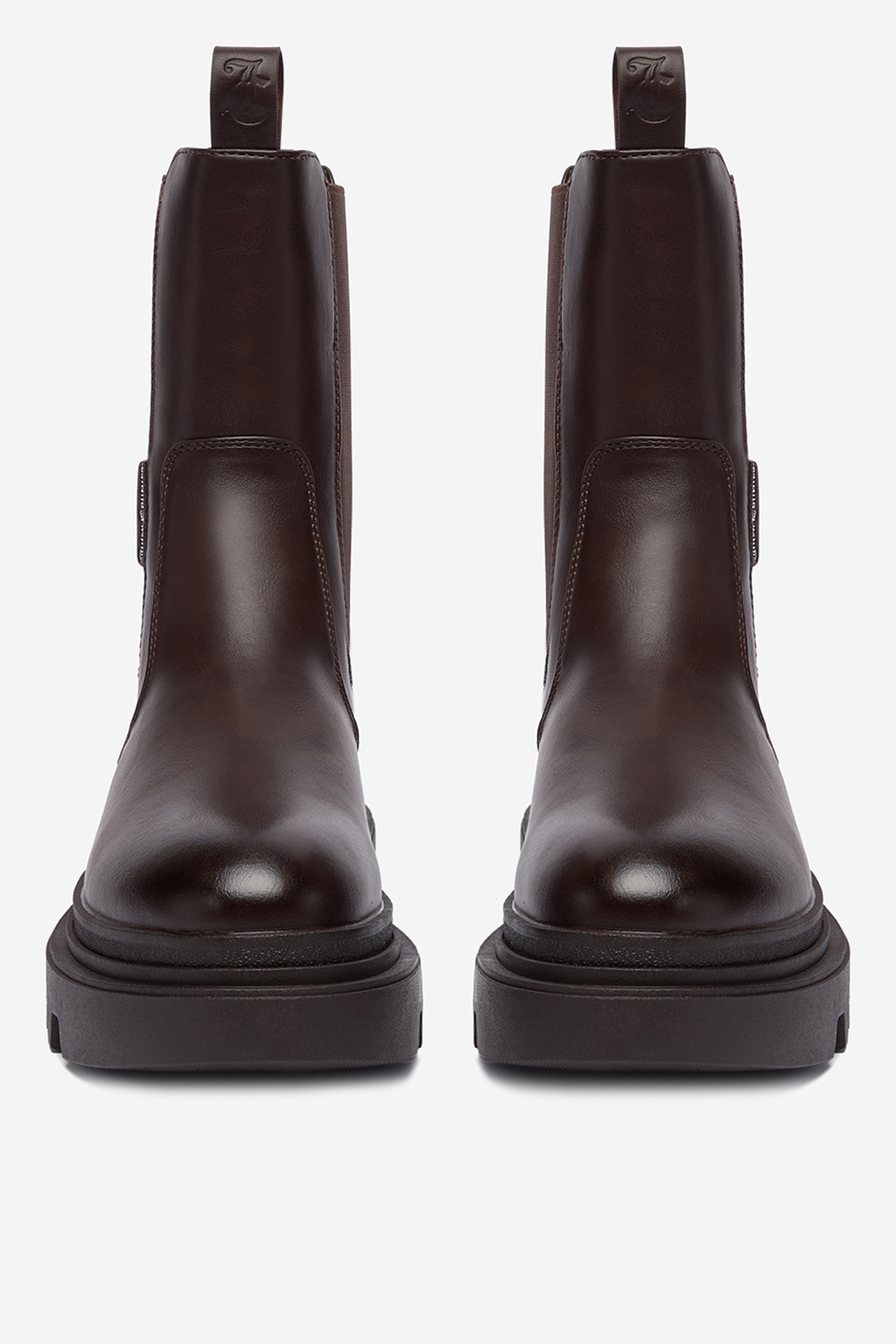 Kotníková obuv s elastickým prvkem Tmavě hnědá