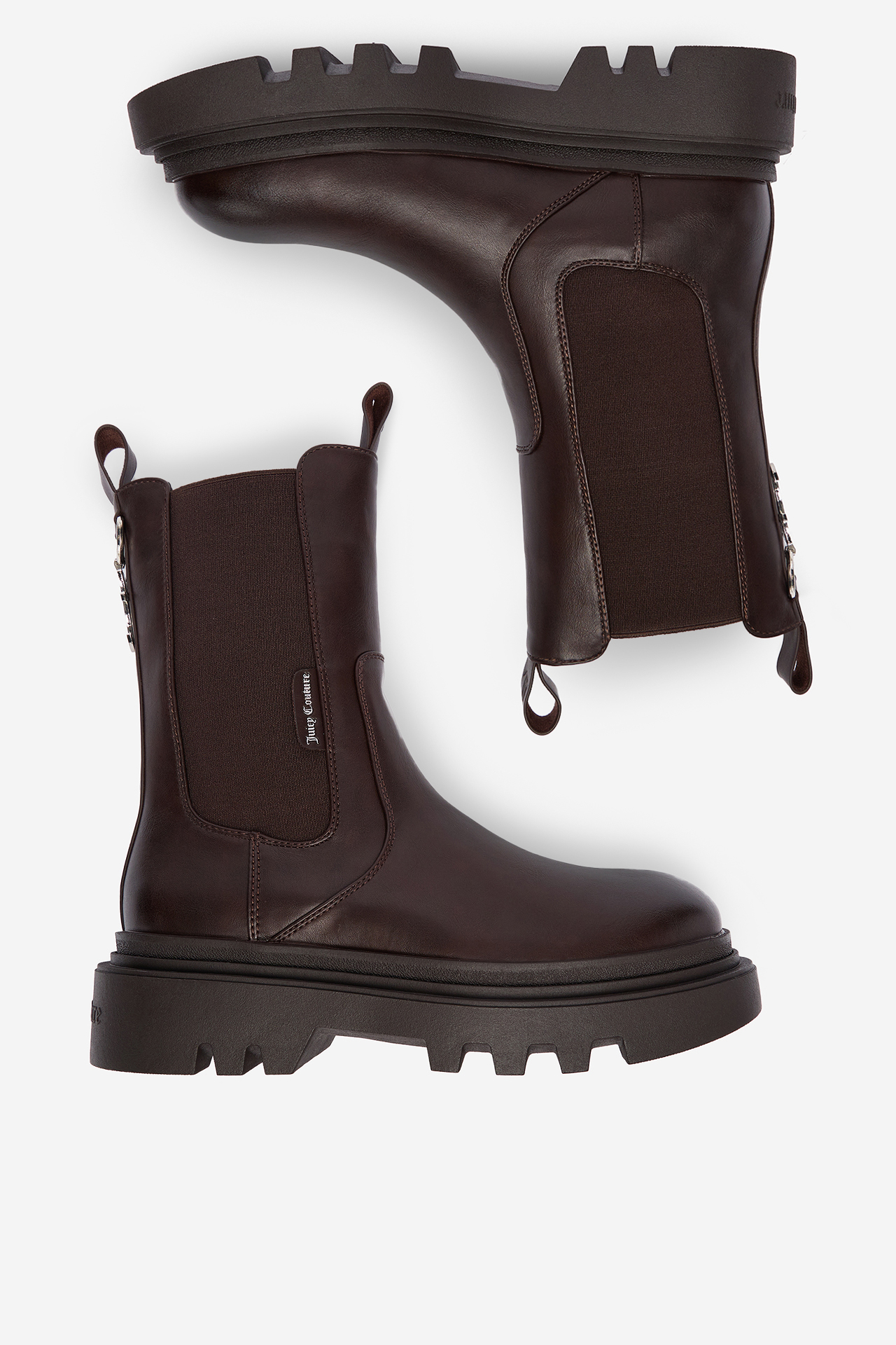 Kotníková obuv s elastickým prvkem Tmavě hnědá