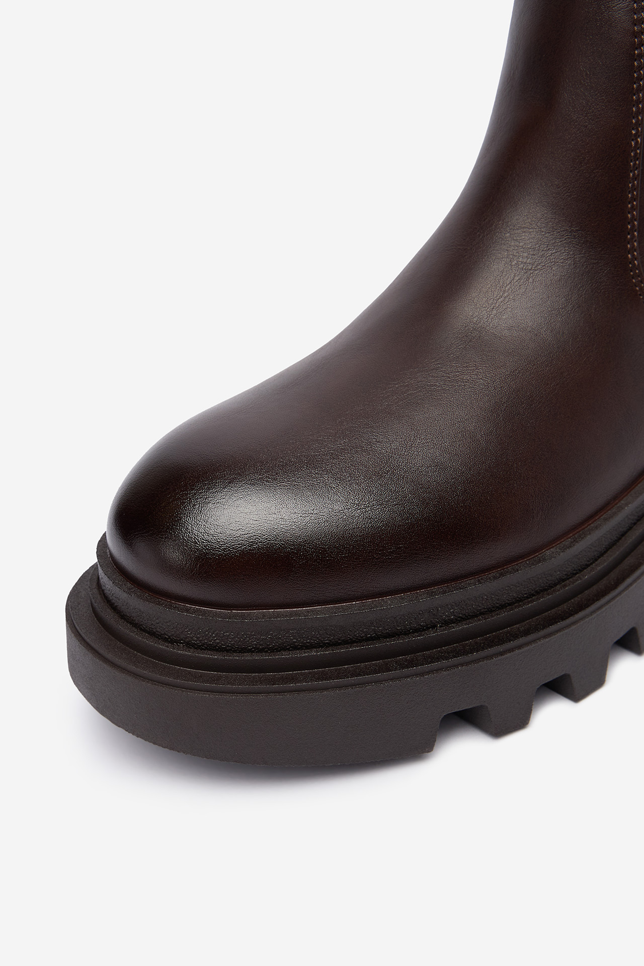 Kotníková obuv s elastickým prvkem Tmavě hnědá