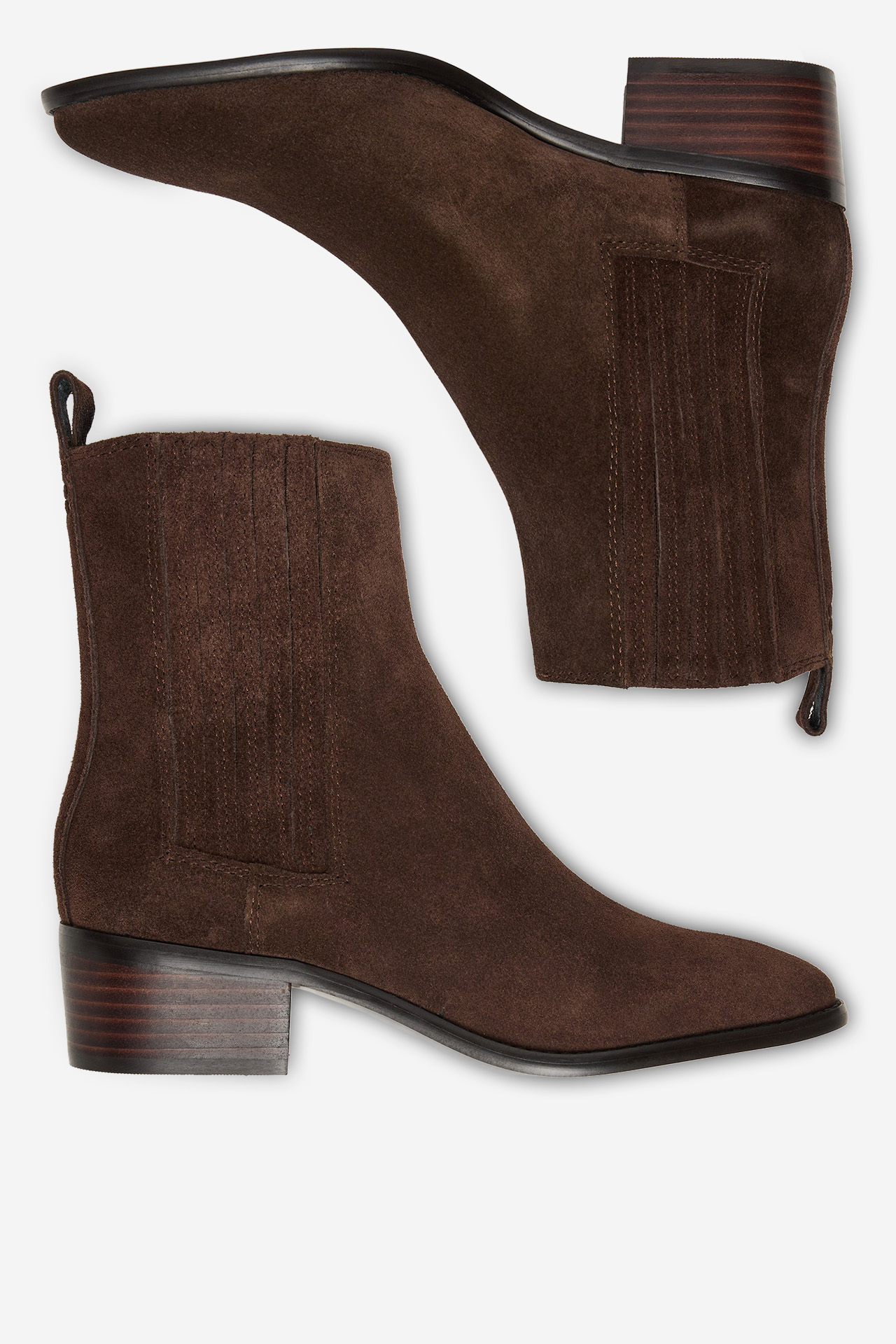 Kotníková obuv s elastickým prvkem Hnědá