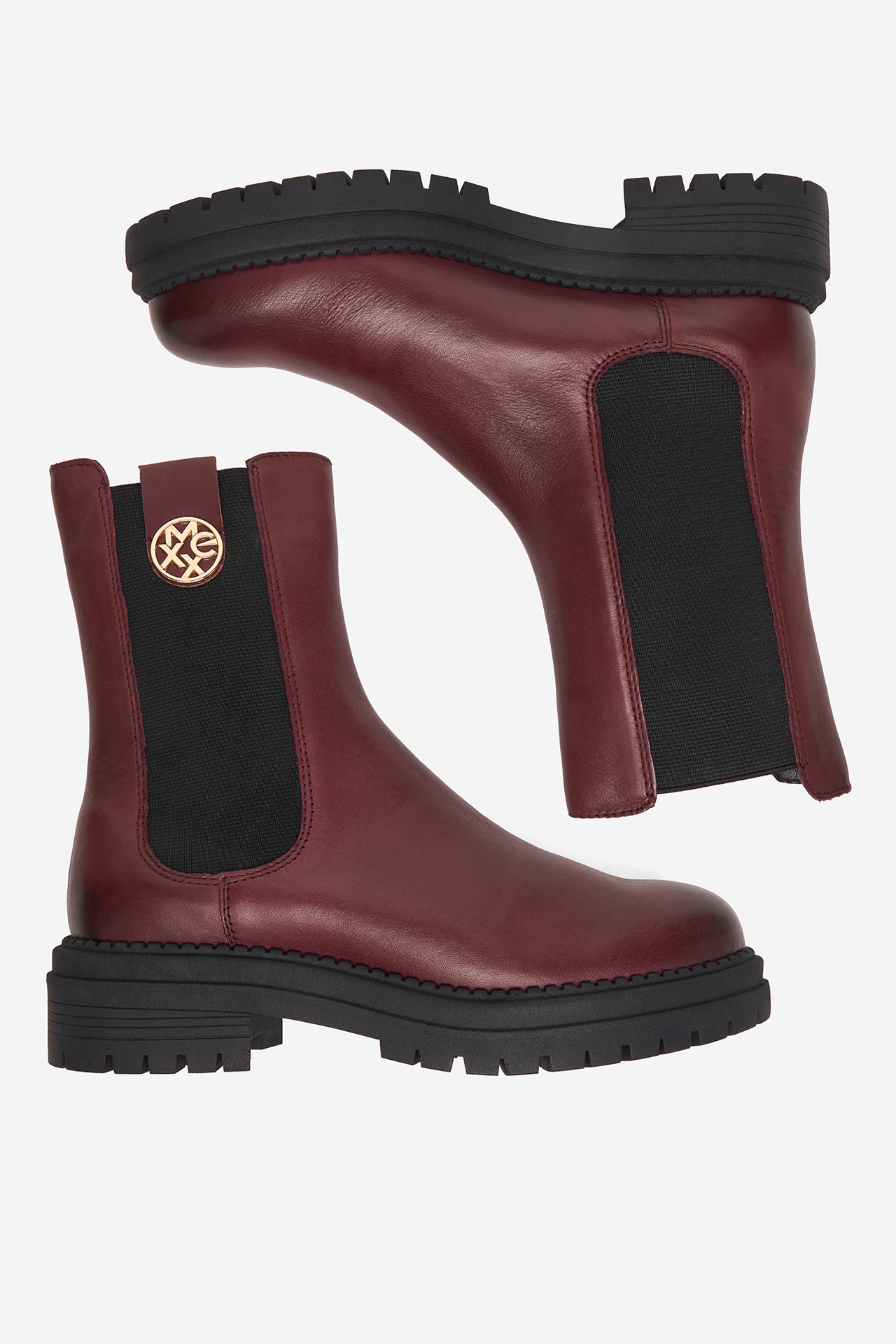 Kotníková obuv s elastickým prvkem Vínový