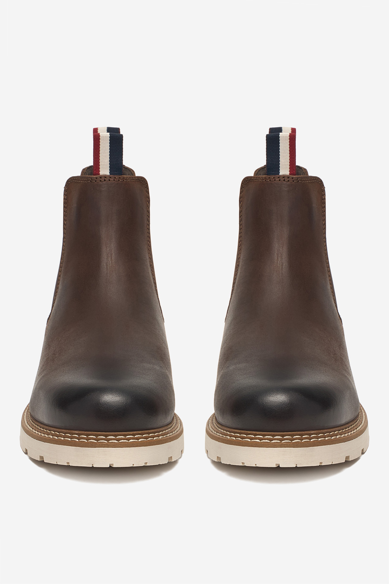 Kotníková obuv s elastickým prvkem Hnědá