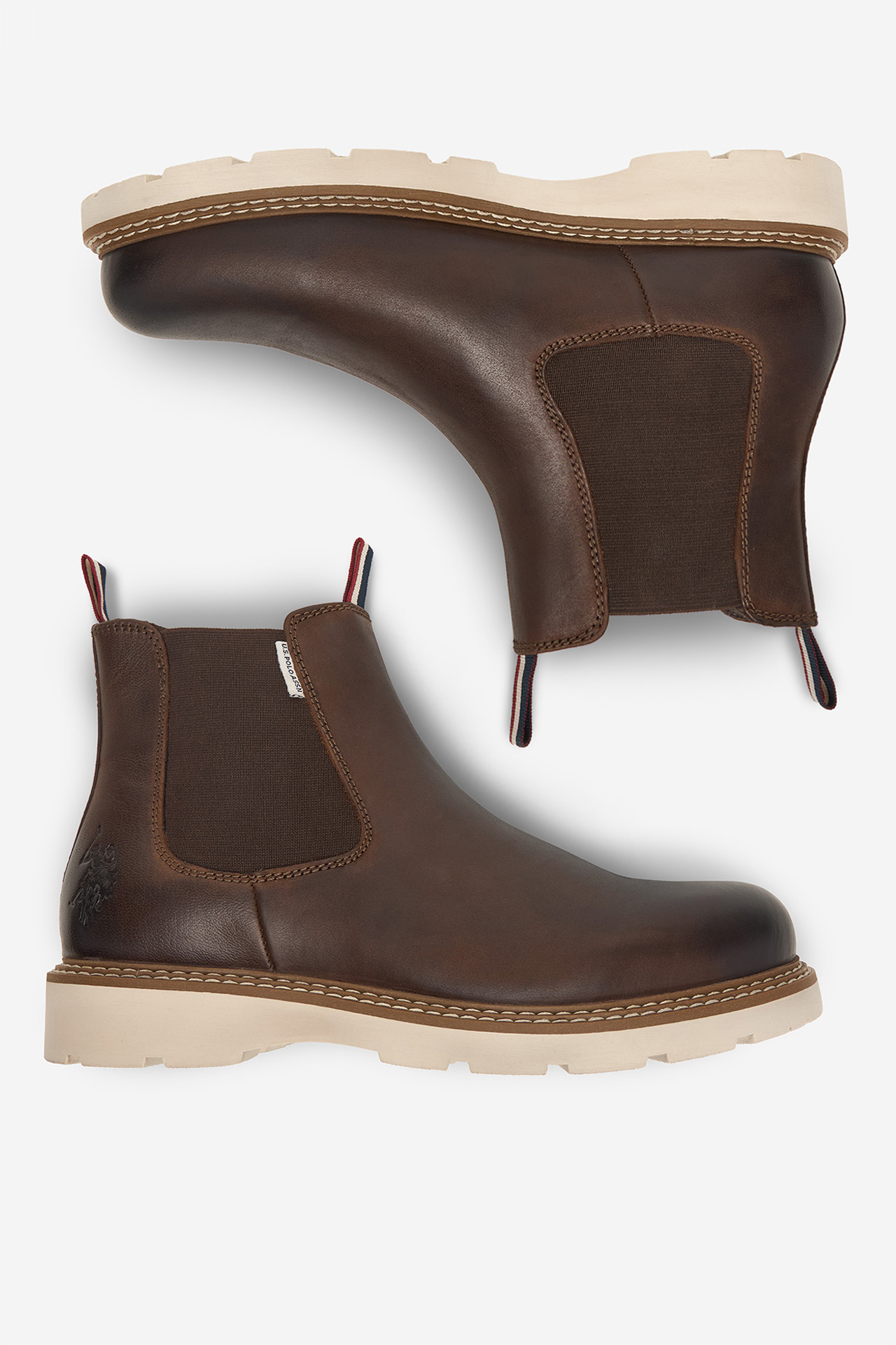 Kotníková obuv s elastickým prvkem Hnědá