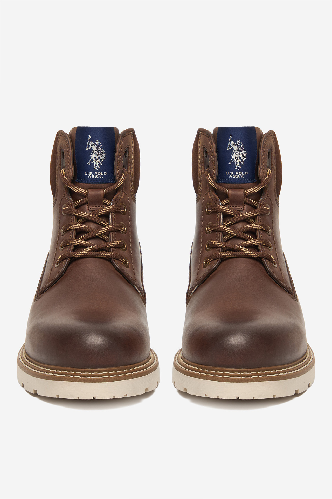 Gležnjarji z vezalkami Rjava