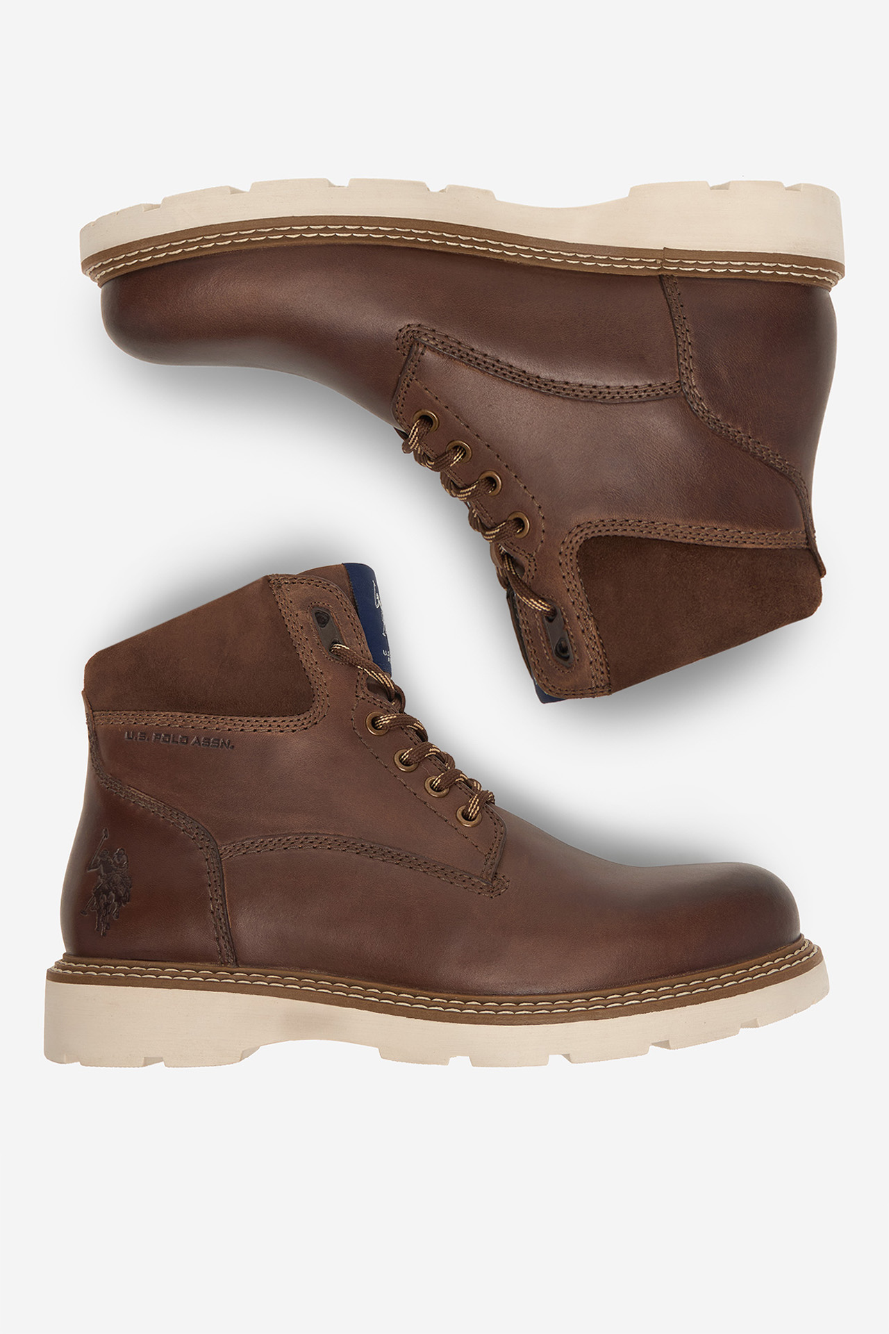 Gležnjarji z vezalkami Rjava