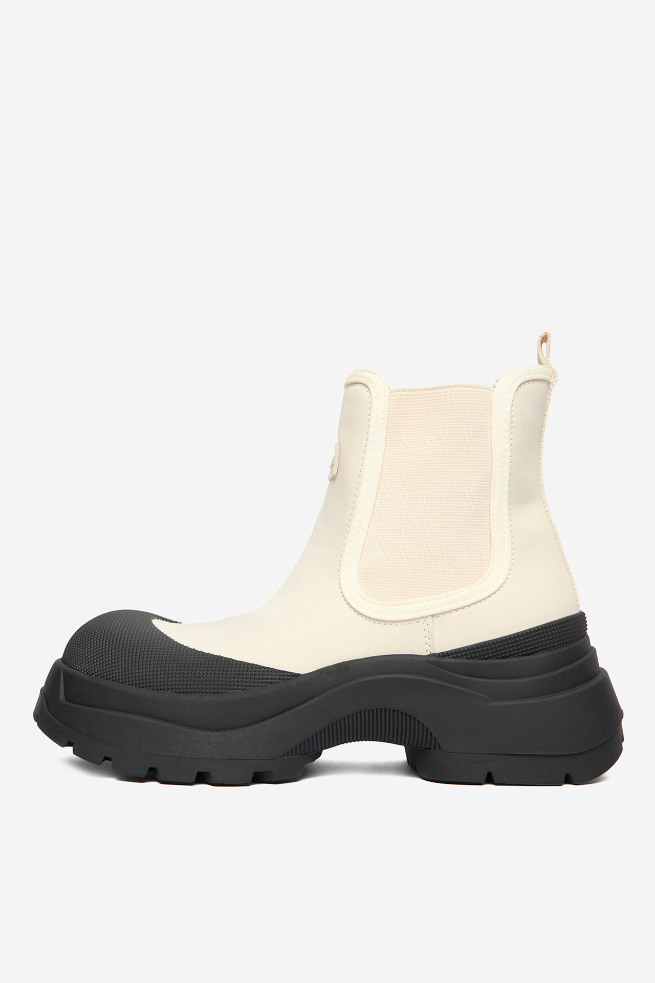 Kotníková obuv s elastickým prvkem Krémová