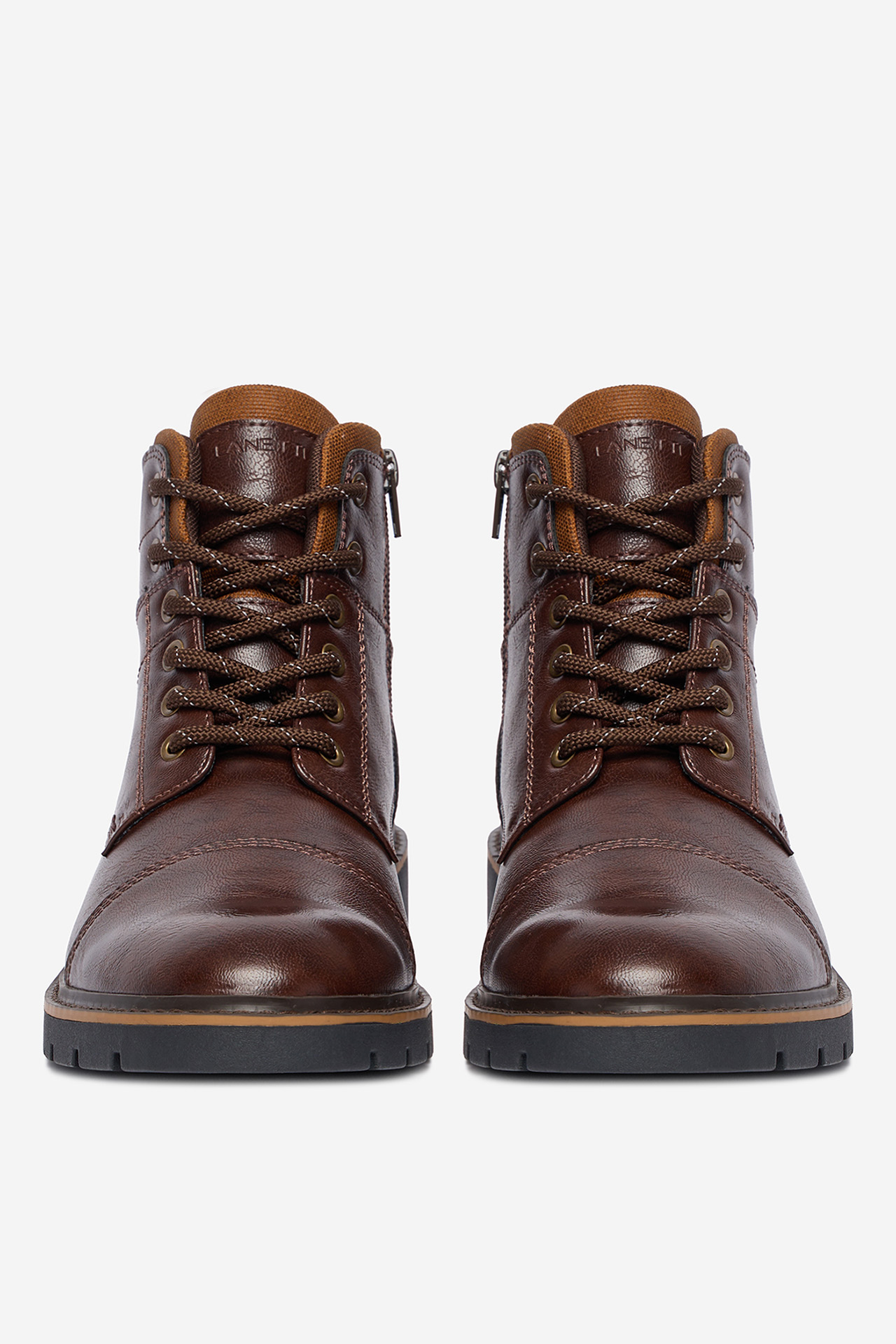 Gležnjarji z vezalkami Čokoladno rjava