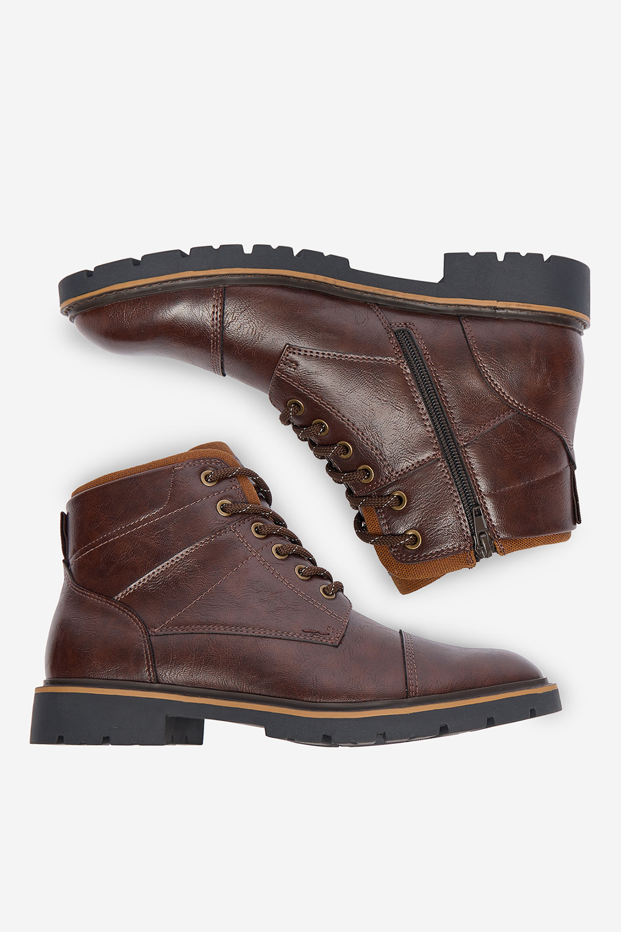 Gležnjarji z vezalkami Čokoladno rjava