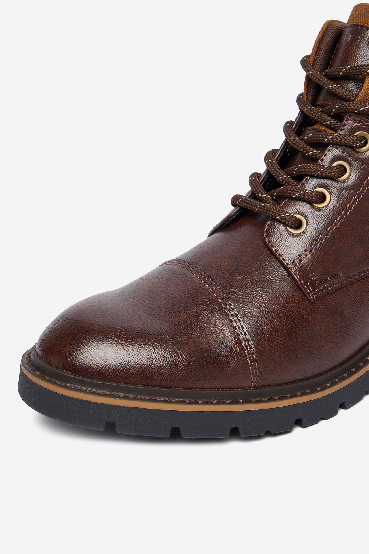 Gležnjarji z vezalkami Čokoladno rjava