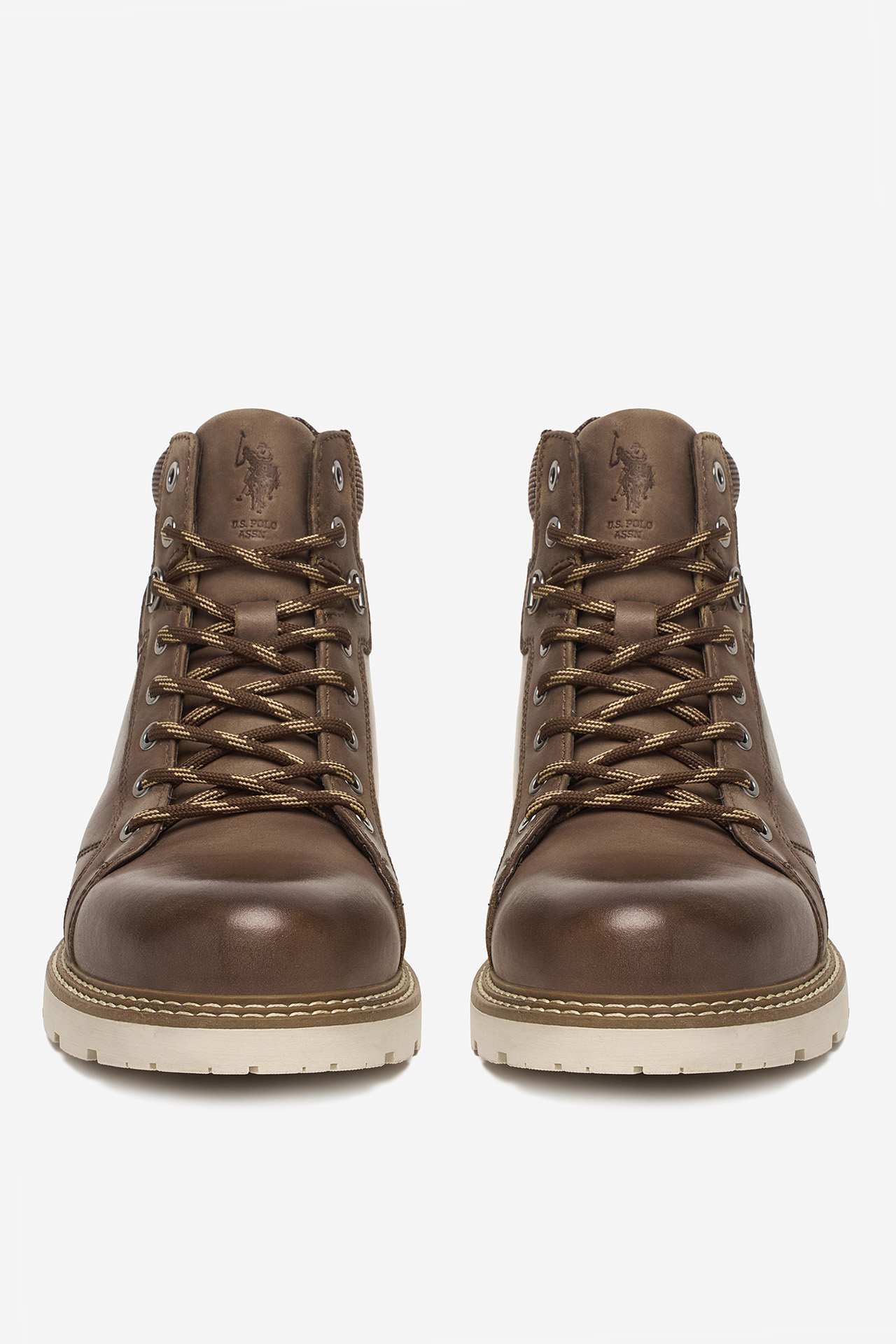 Gležnjarji z vezalkami Rjava