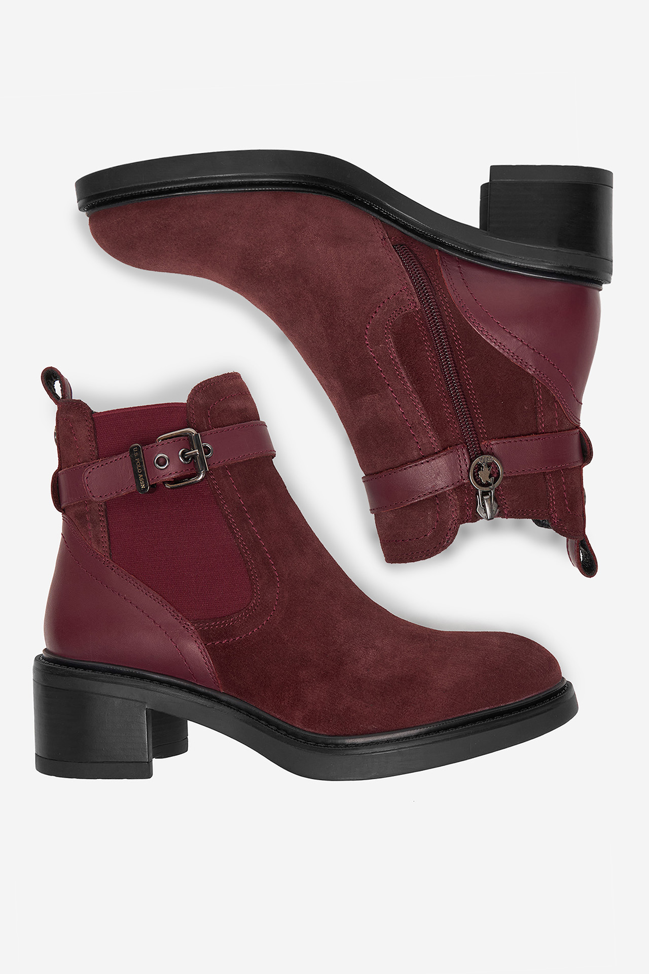 Škornji Bordo rdeča