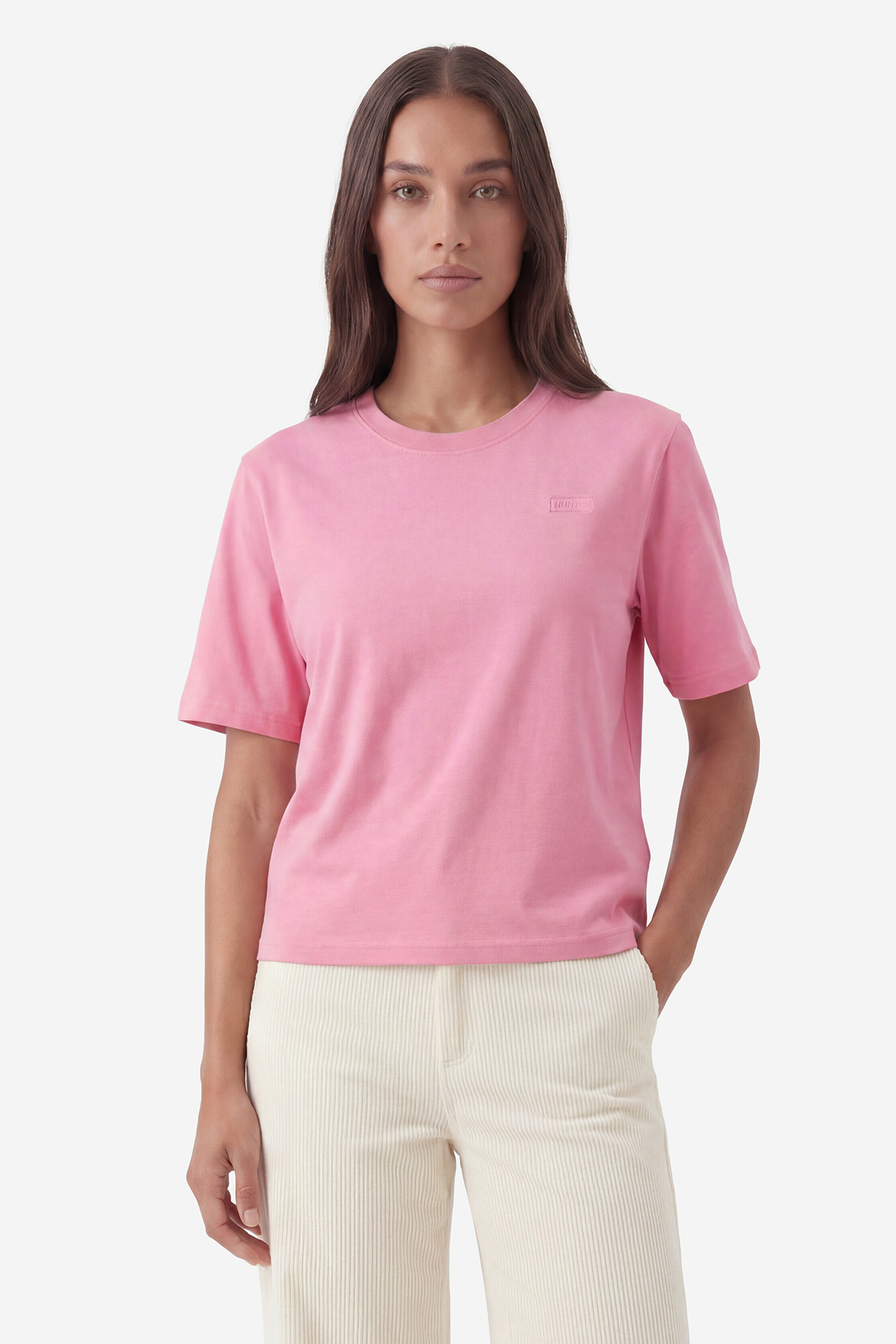 T-shirt HUNTER HAGW0068251-RA Kremowy
