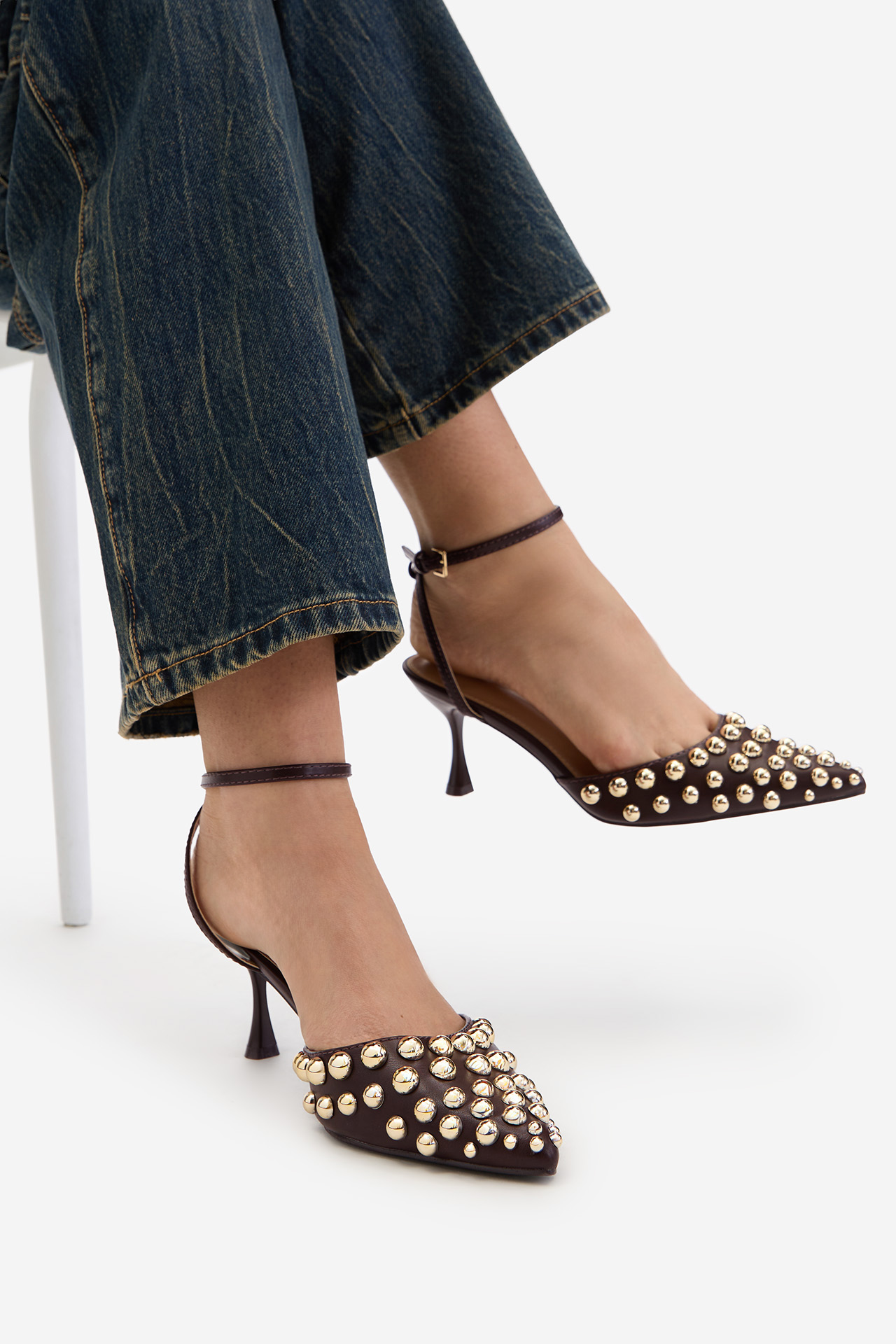 Čevlji z visoko peto Čokoladno rjava