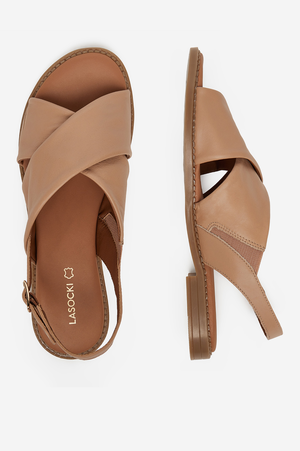 Sandály Tmavě béžová