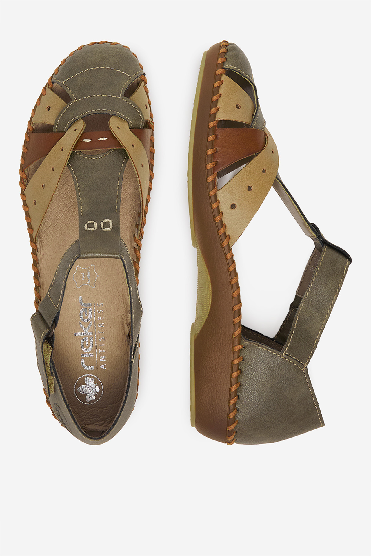 Sandále Tmavo zelená