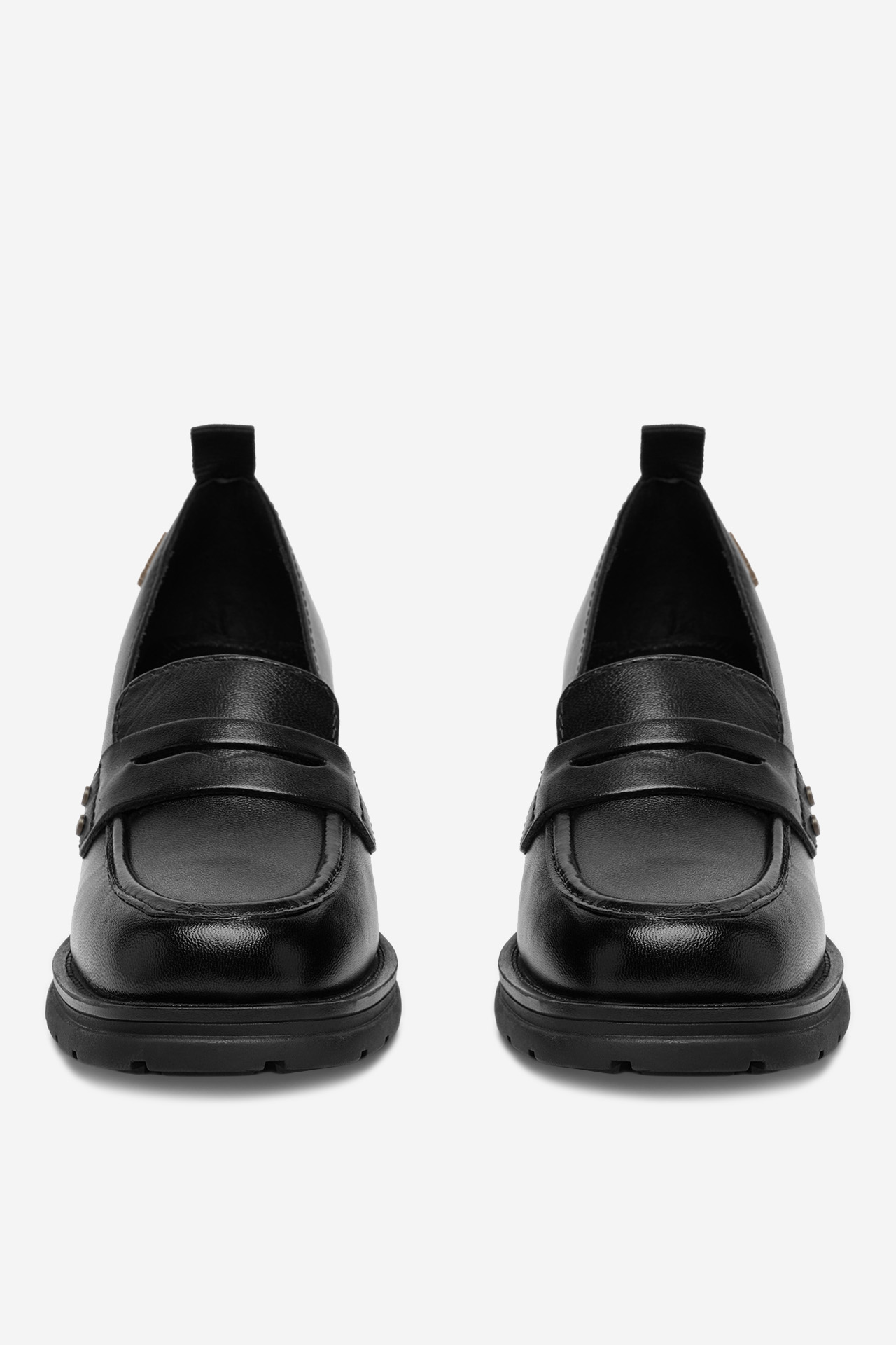 Mokasíny na podpatku Černá