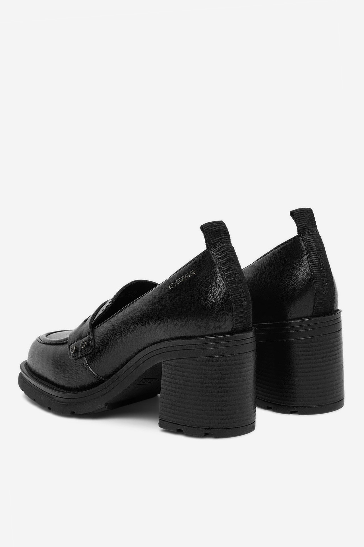 Mokasíny na podpatku Černá