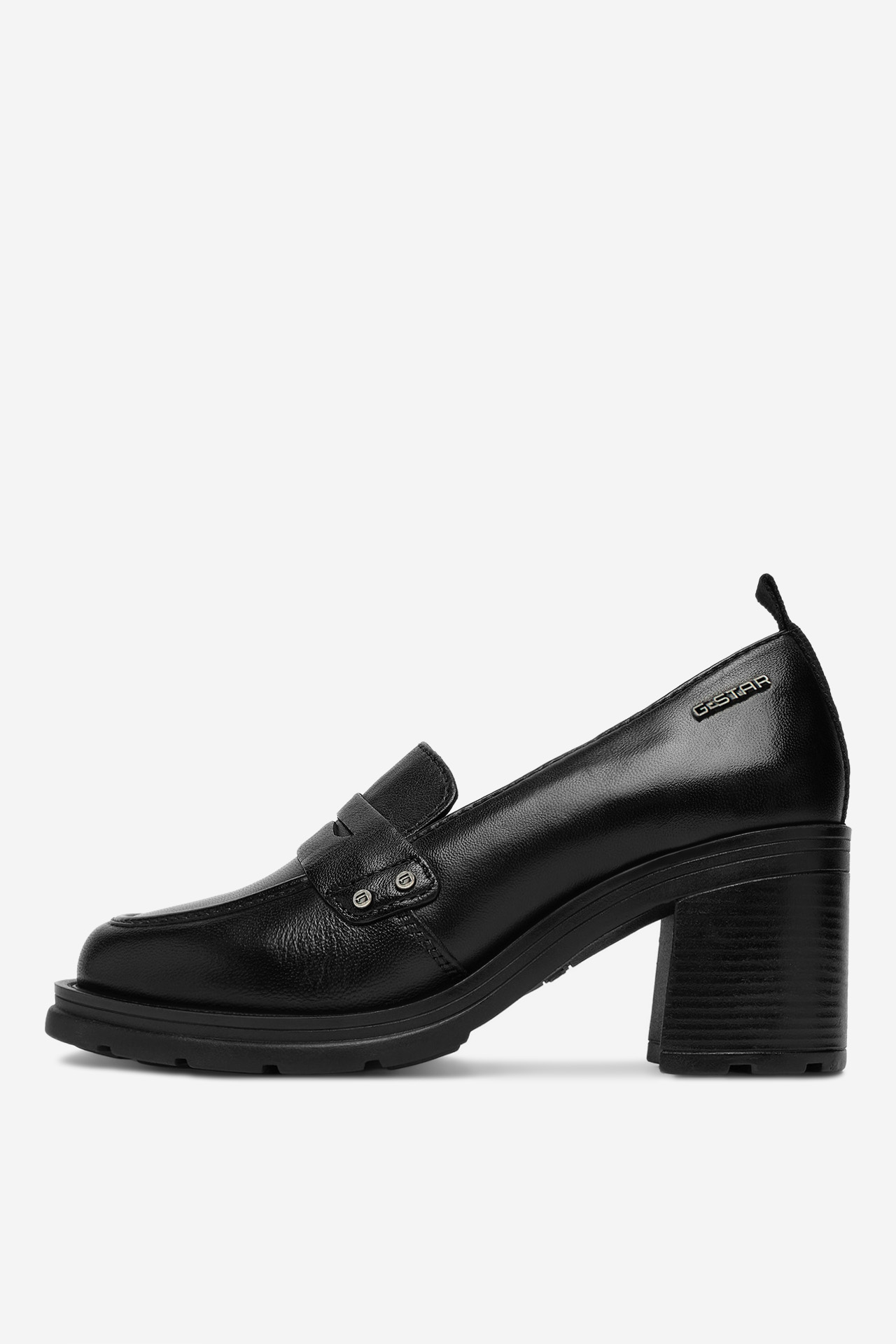 Mokasíny na podpatku Černá