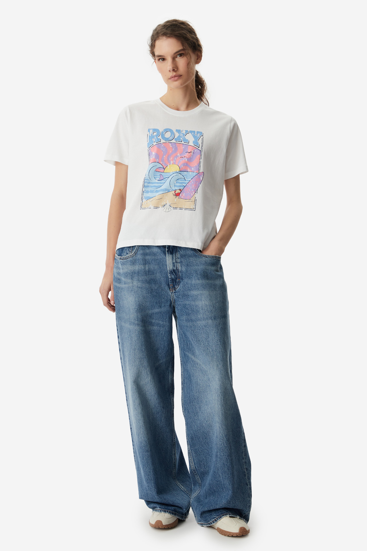 T-shirt ROXY W126-RXLTS-1010-01P Biały