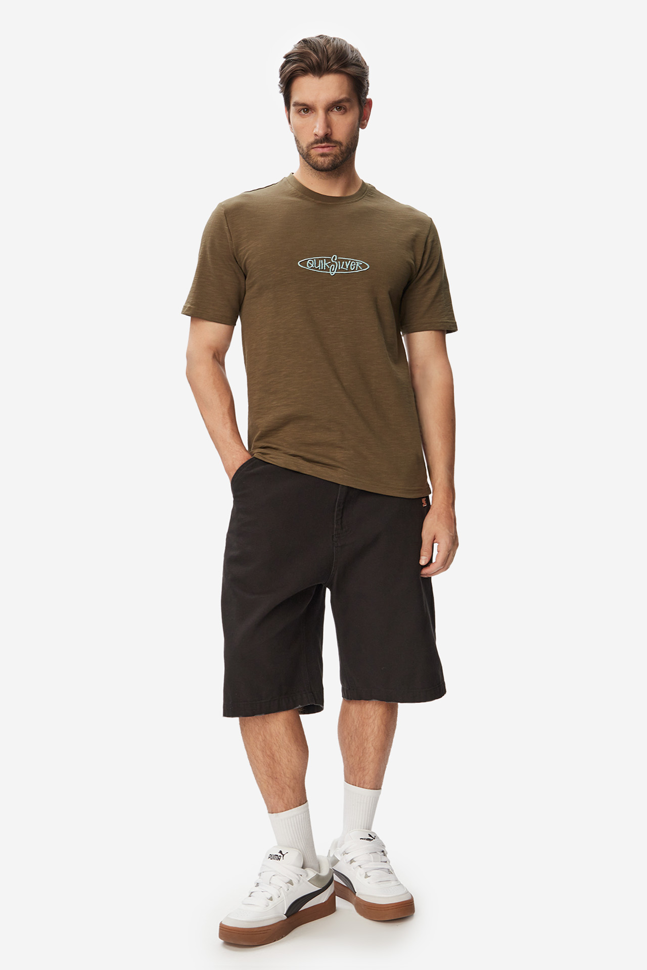 T-shirt QUIKSILVER W126-QSMTS-1005-33X Zielony ciemny