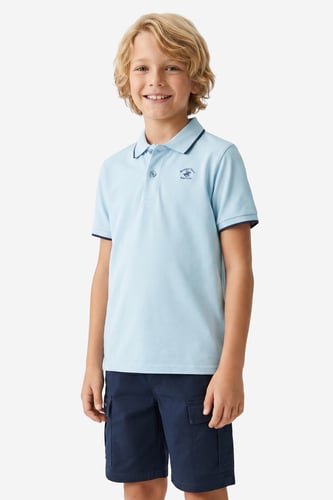 Polo majica Beverly Hills Polo Club W126-BHBPO-1053-23X Svetlo modra
