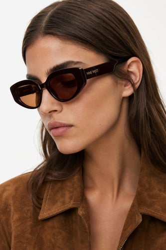 Ženska sončna očala NINE WEST CEO-NW6628S Čokoladno rjava