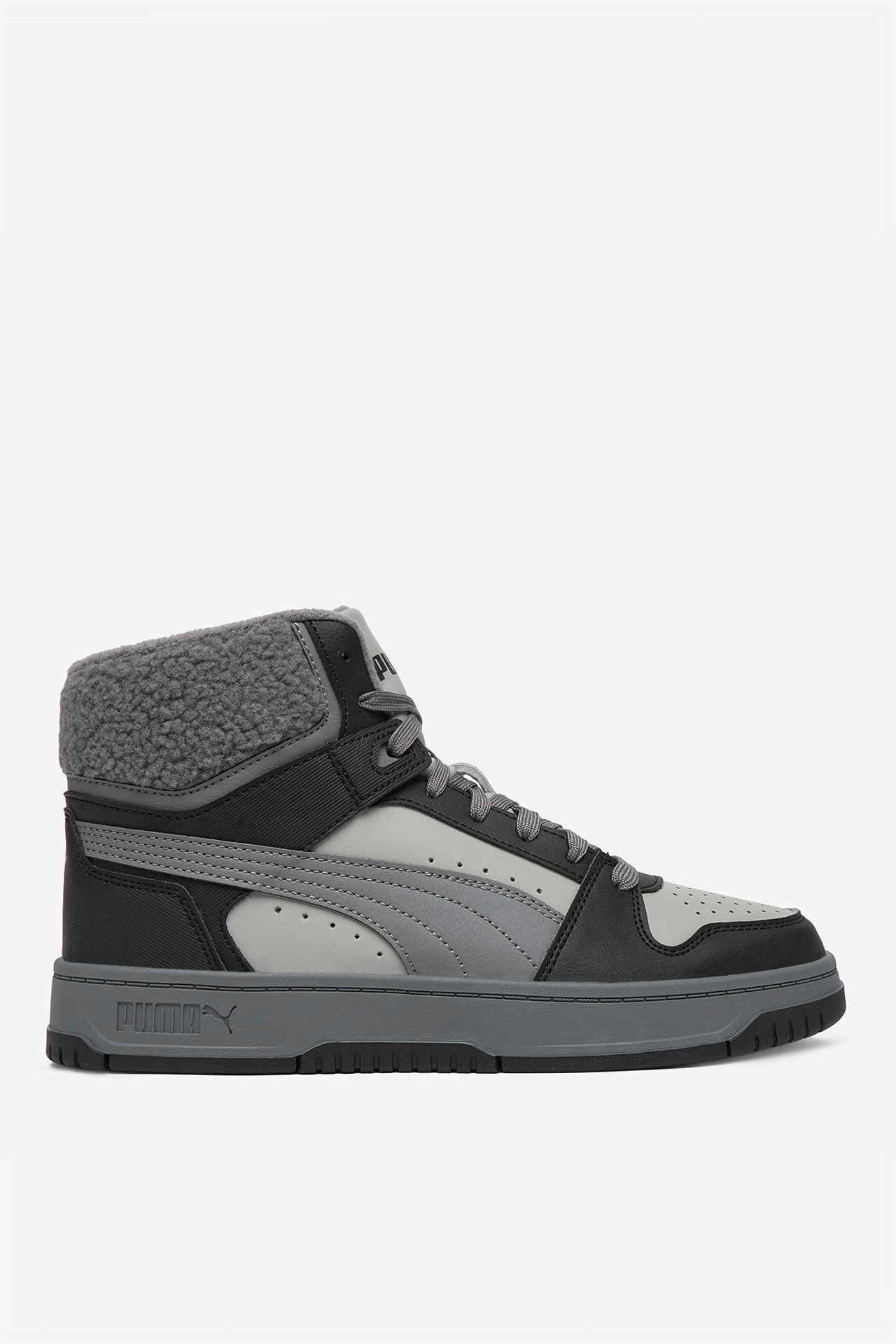 Obuwie sportowe PUMA WB-REBOUND SLAM MID COZY JR 40772802 Szary ciemny