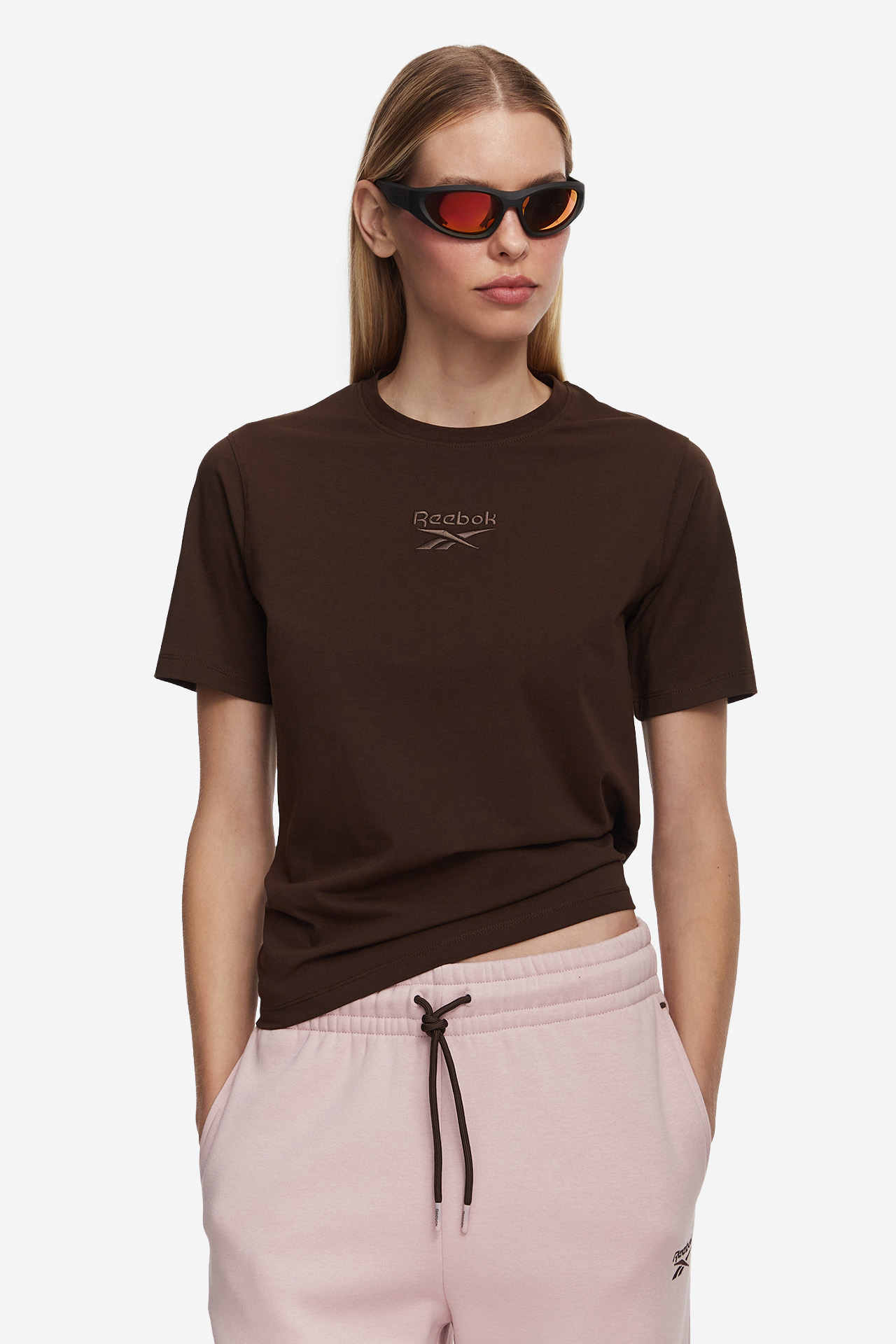 T-shirt REEBOK RK25831CCW-100285 Brązowy