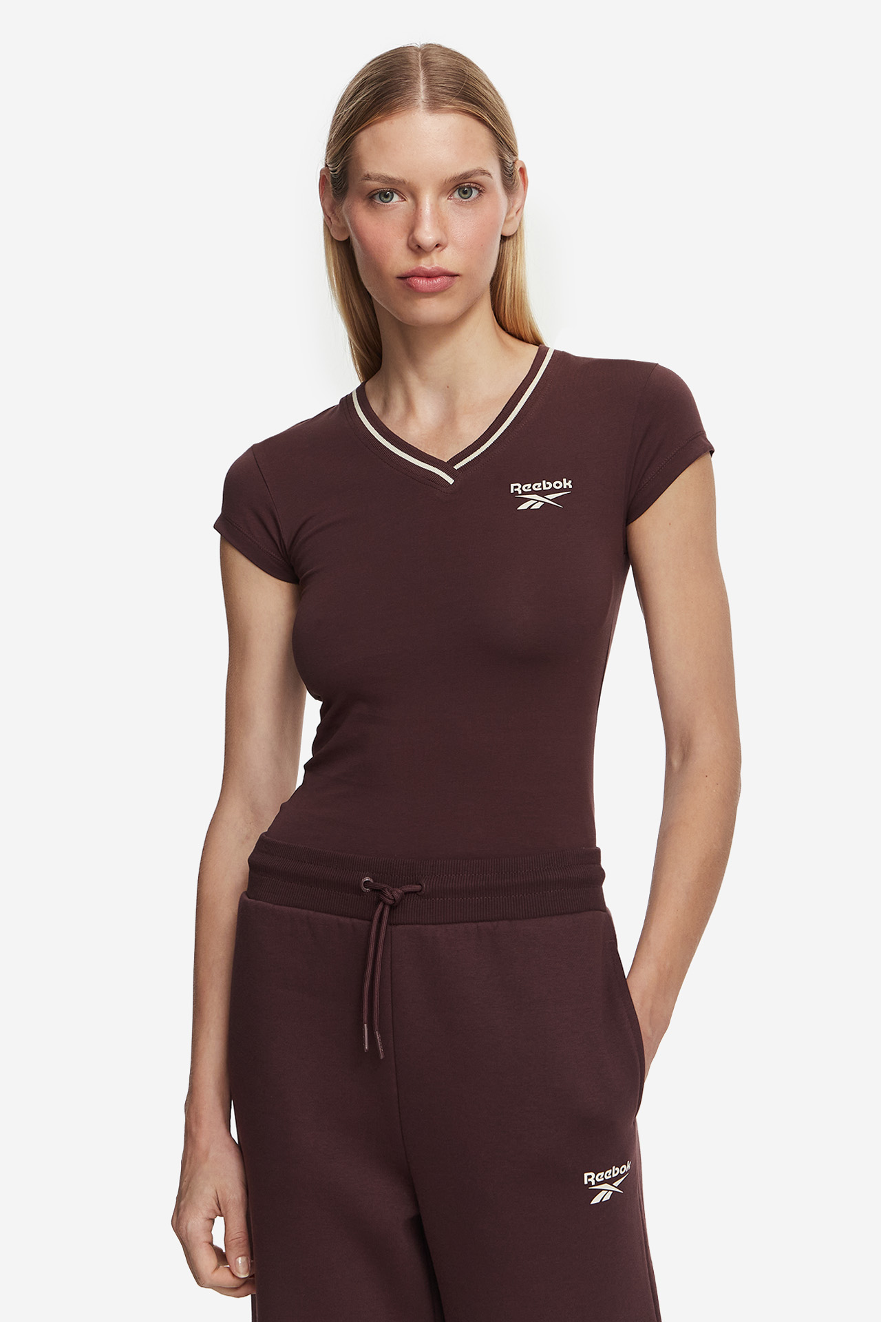 T-shirt REEBOK RK25843CCW-100249 Brązowy ciemny