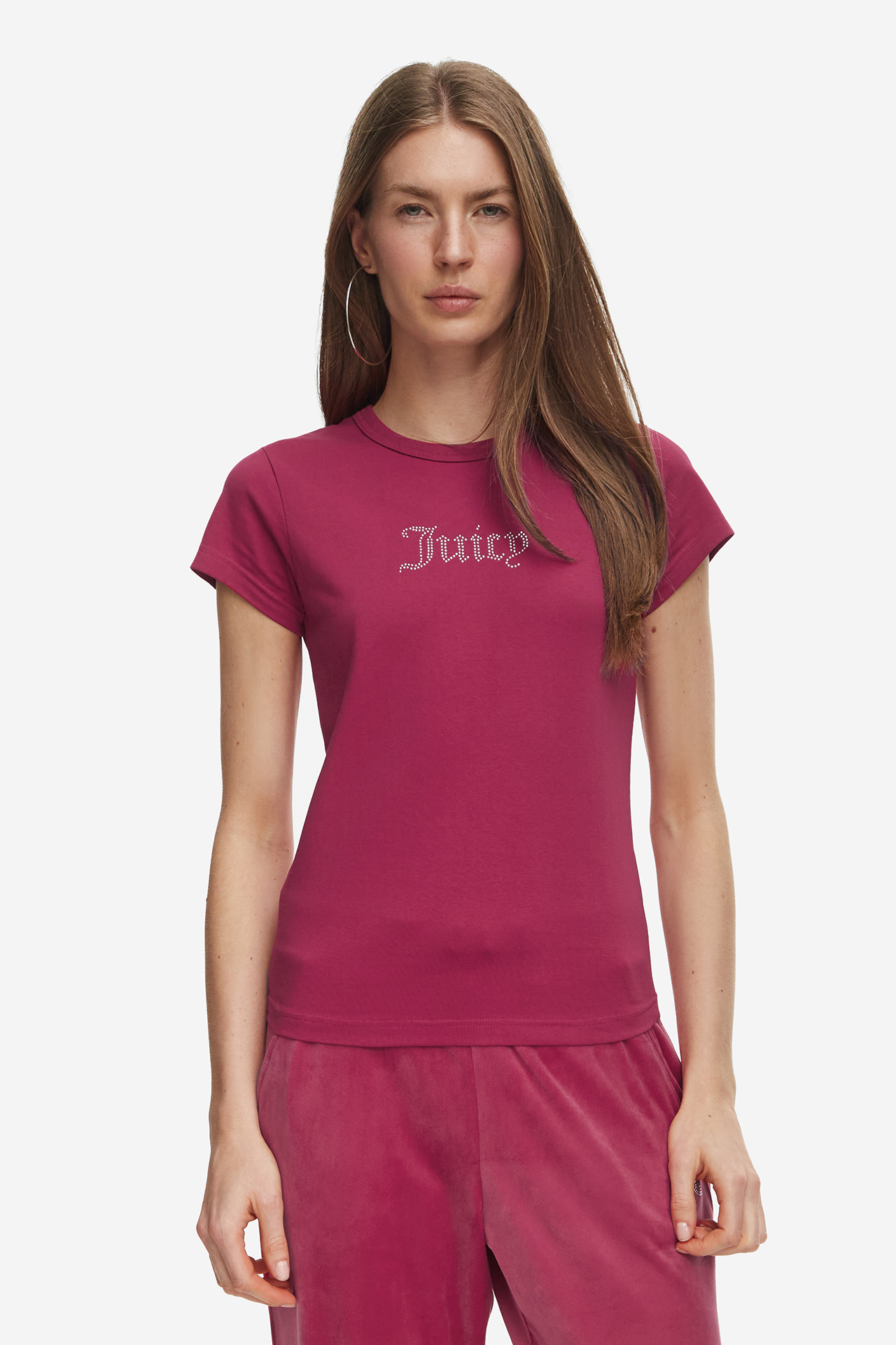 T-shirt JUICY COUTURE JCCG0363-PERSIAN RED Różowy