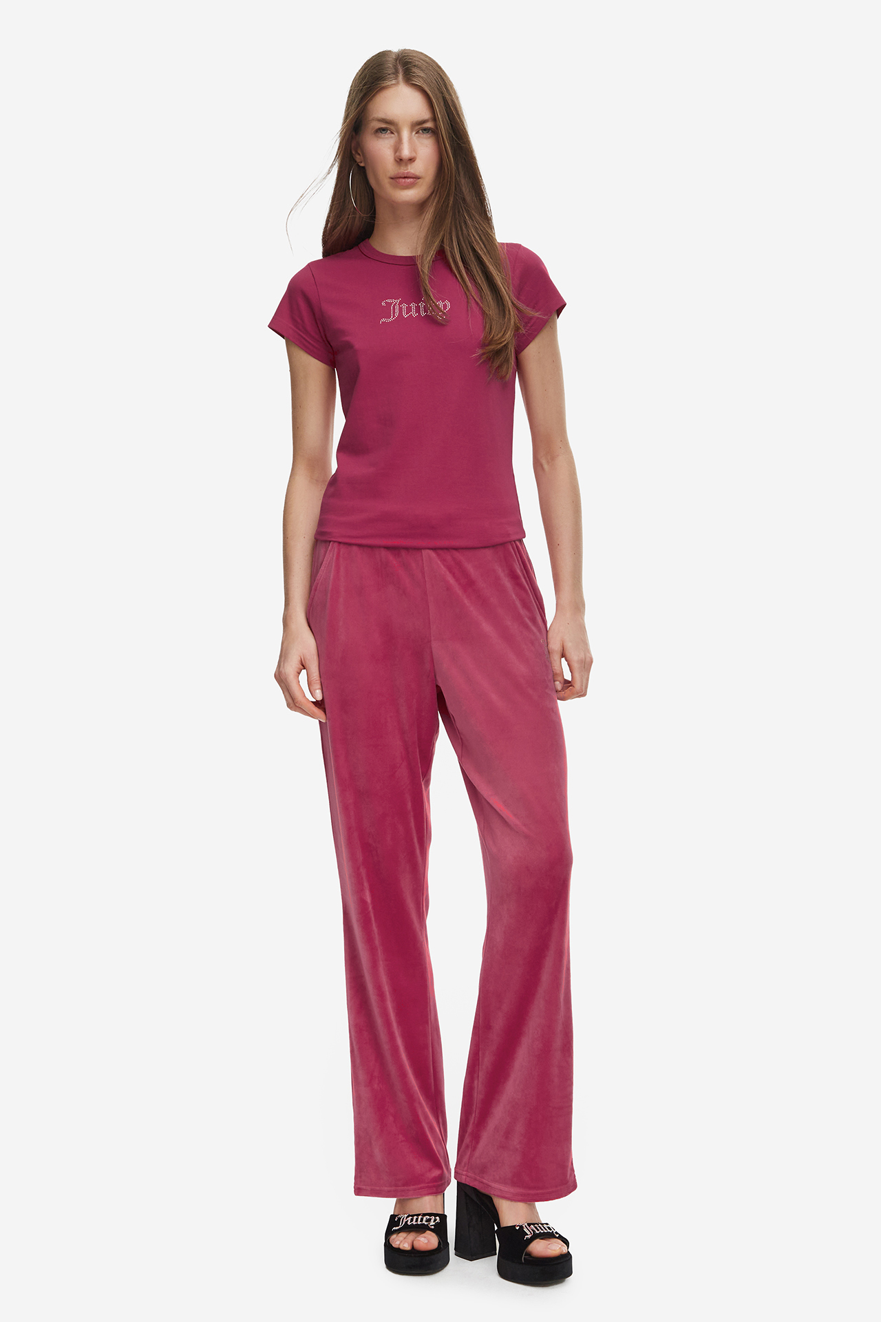 T-shirt JUICY COUTURE JCCG0363-PERSIAN RED Różowy