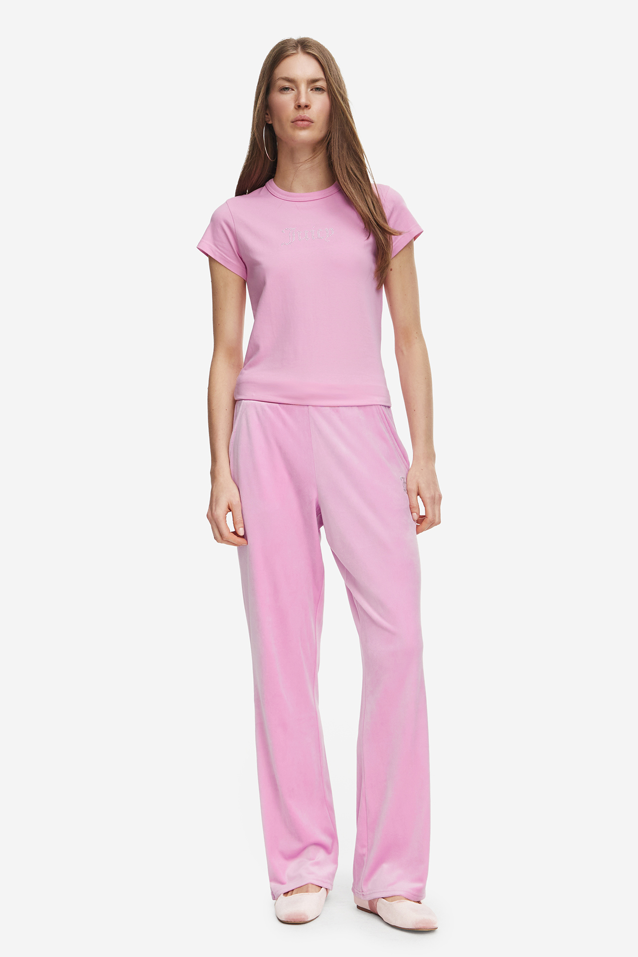 T-shirt JUICY COUTURE JCCG0363-BEGONIA PINK Różowy jasny