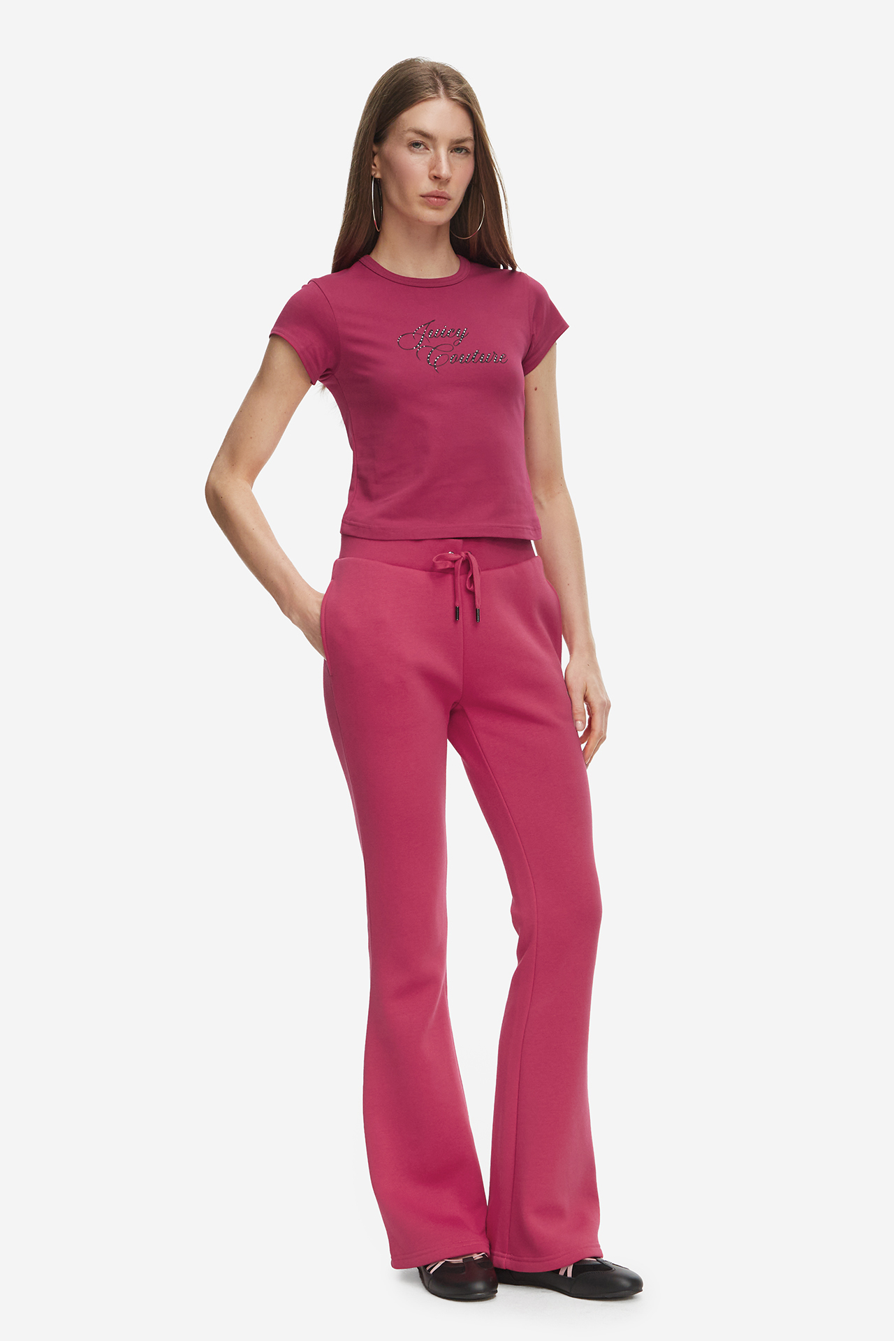 T-shirt JUICY COUTURE JCCG0364-PERSIAN RED Różowy