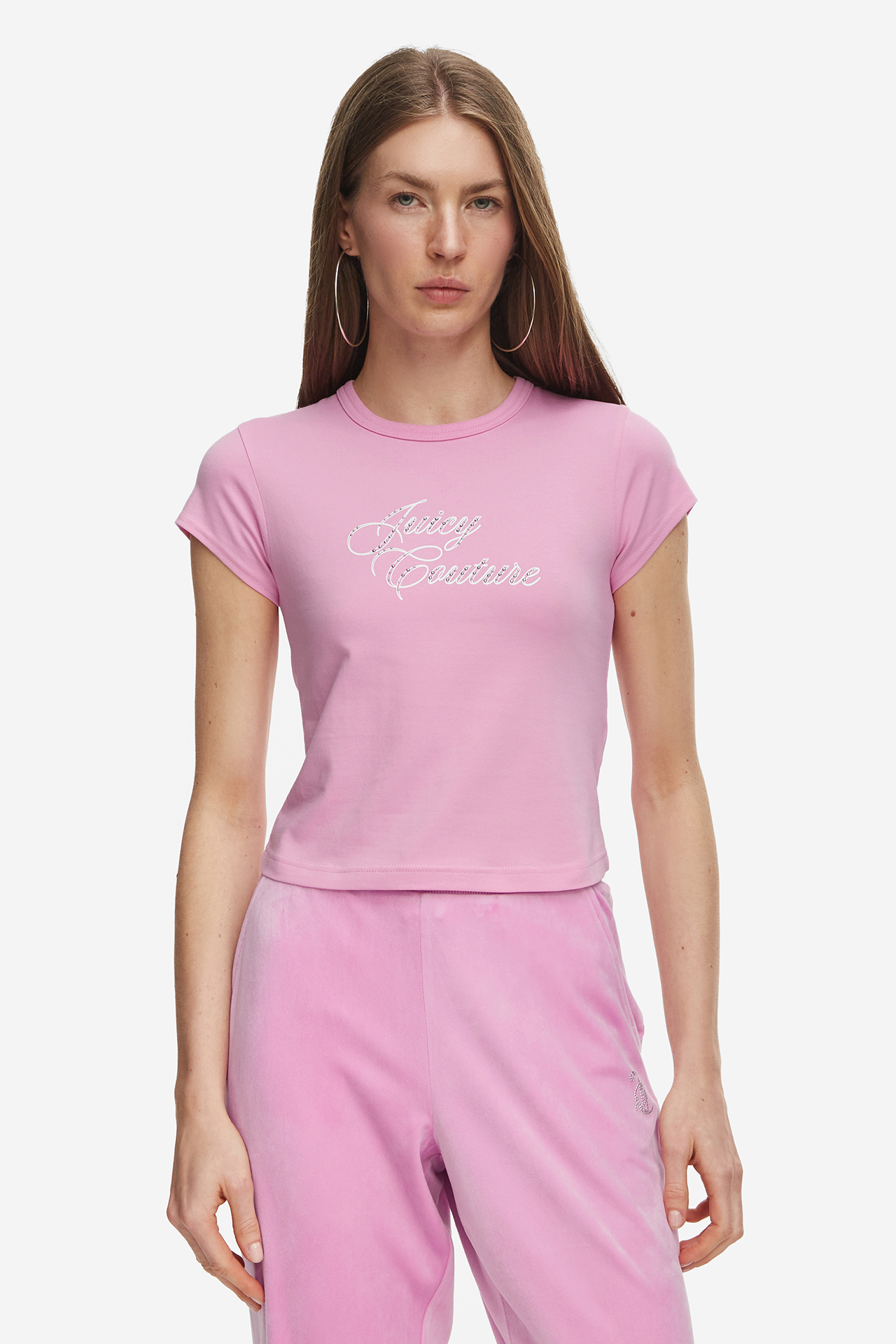 T-shirt JUICY COUTURE JCCG0364-BEGONIA PINK Różowy jasny