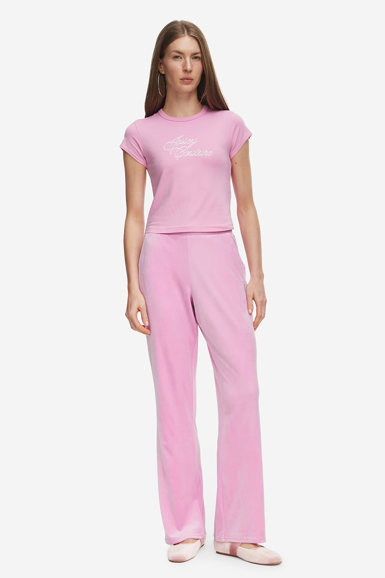 T-shirt JUICY COUTURE JCCG0364-BEGONIA PINK Różowy jasny