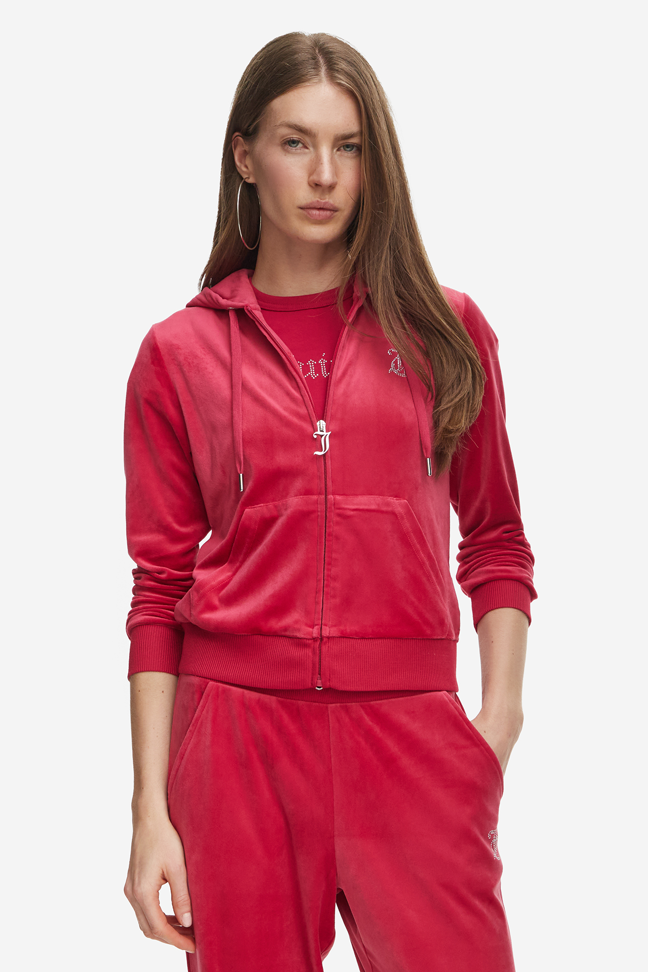 Bluza JUICY COUTURE JCCG0370-PERSIAN RED Różowy