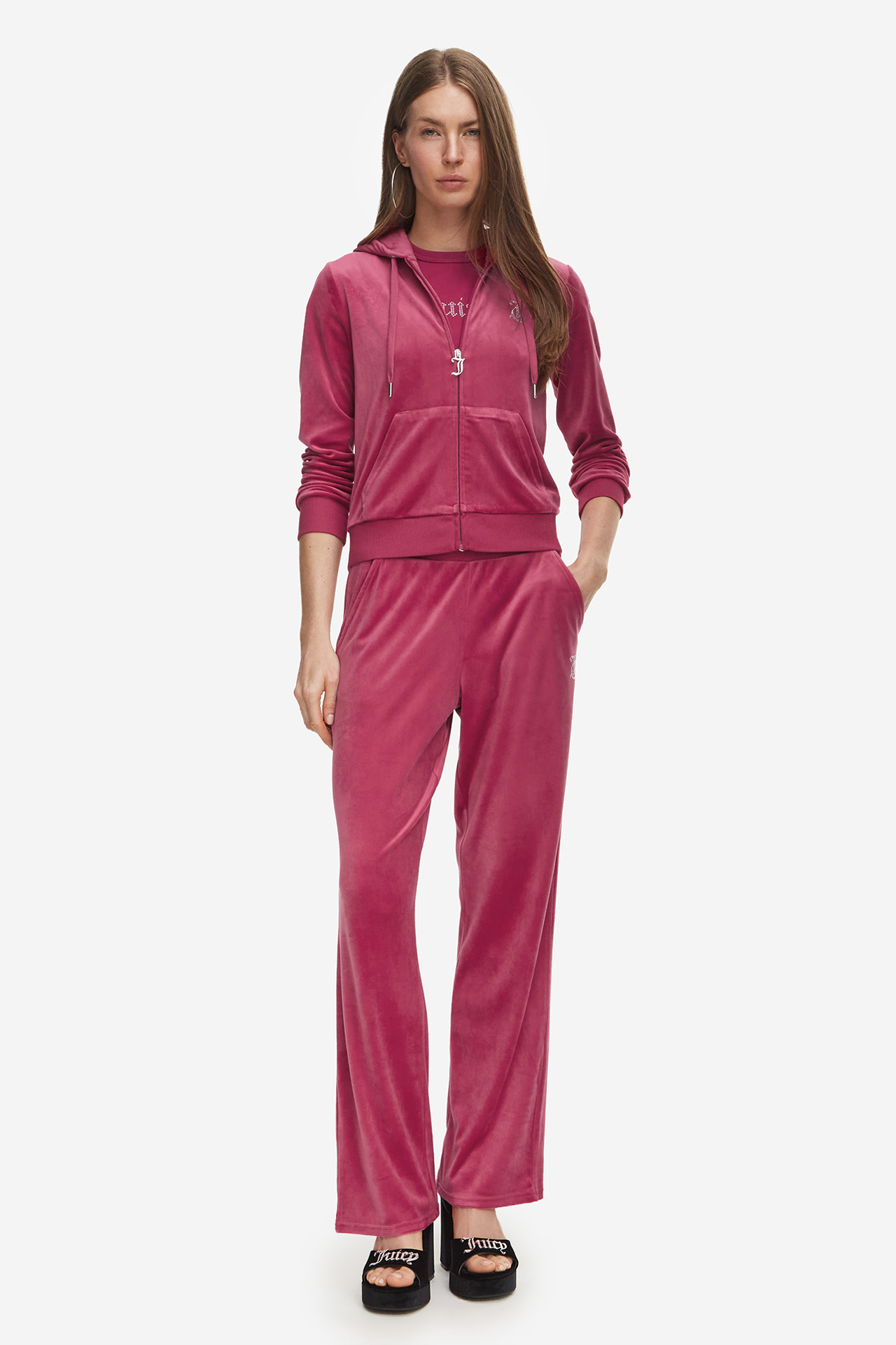 Spodnie JUICY COUTURE JCCG0371-PERSIAN RED Różowy