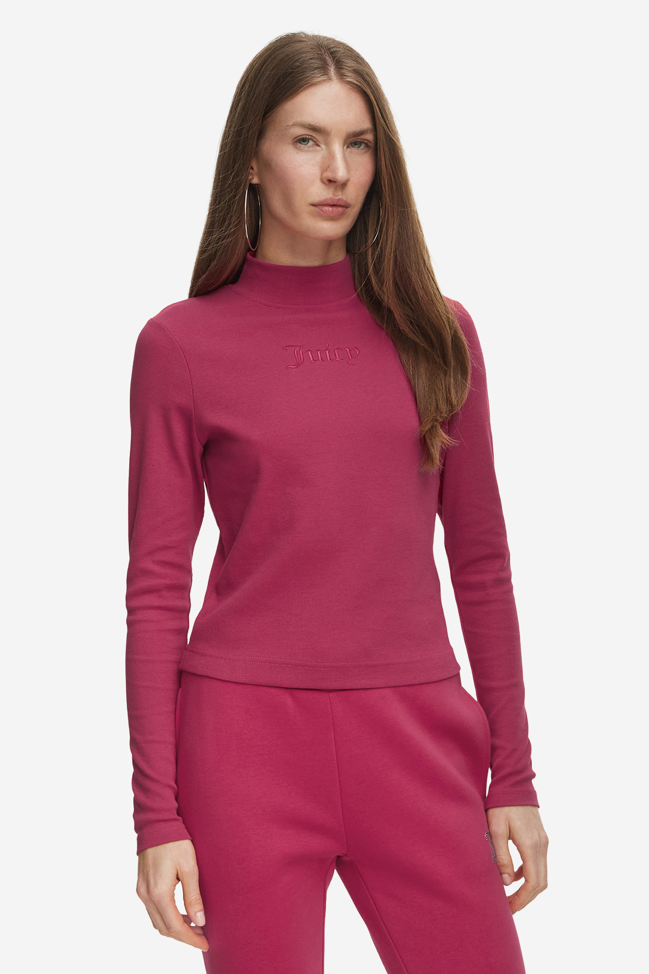 Long sleeve JUICY COUTURE JCCG0365-PERSIAN RED Różowy