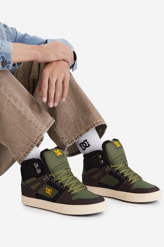 Šněrovací vyšší obuv DC Shoes EO-PURE HIGH TOP WC WNT DC01802211 Tmavozelená