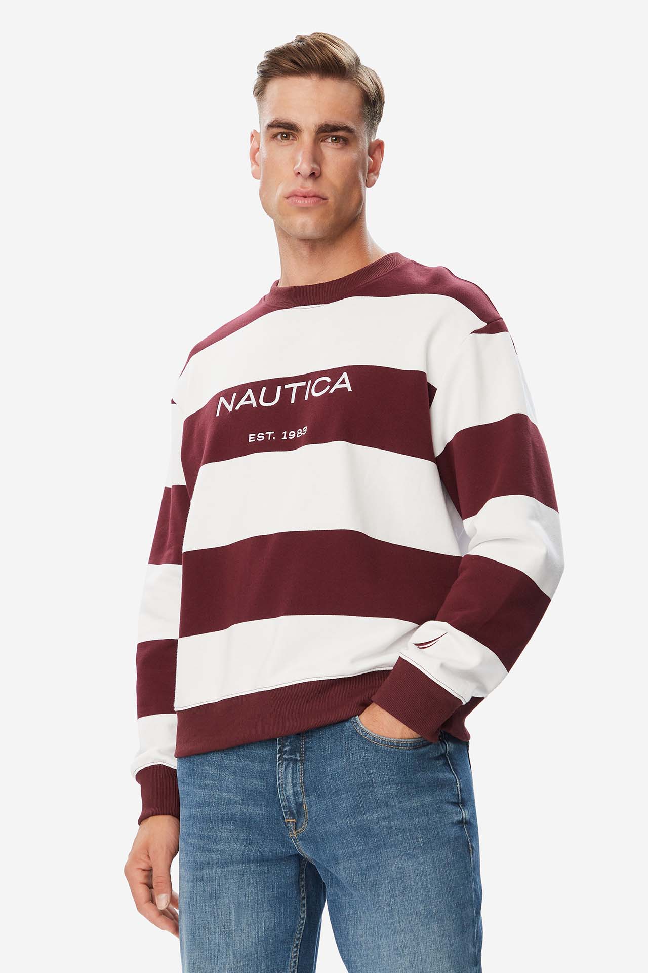 Bluza NAUTICA W226-NAMSS-1119-10S Bordowy