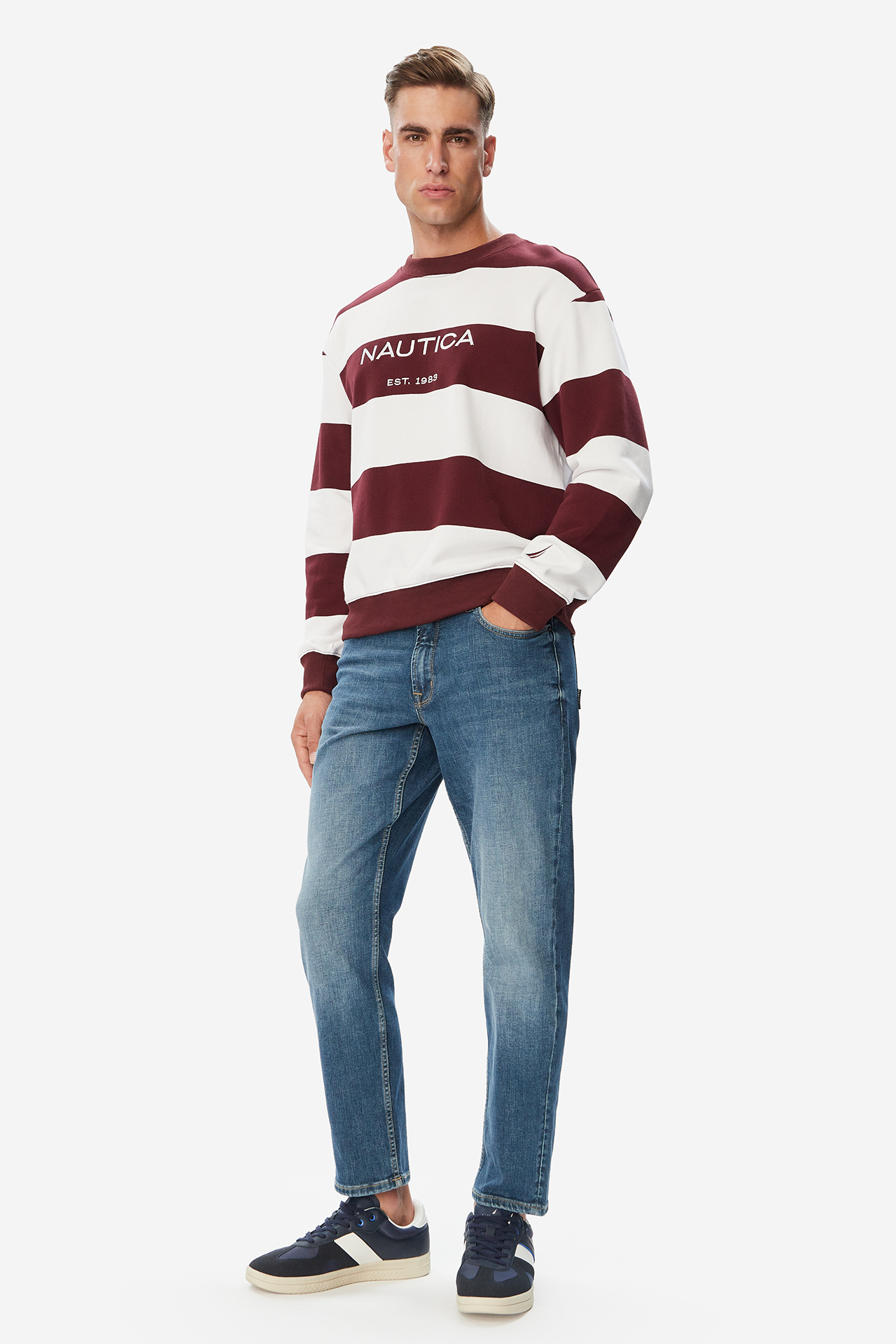 Bluza NAUTICA W226-NAMSS-1119-10S Bordowy