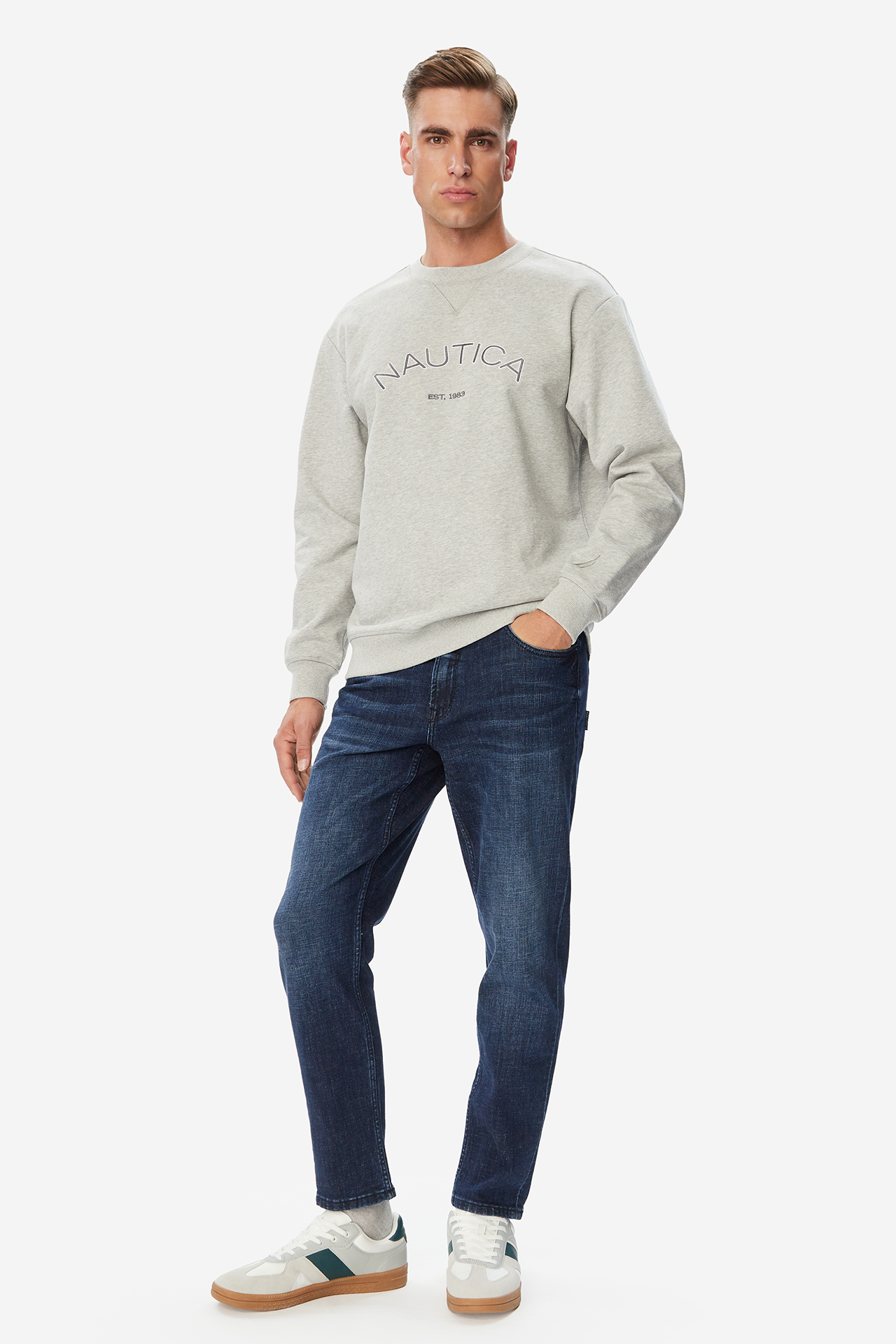 Bluza NAUTICA W226-NAMSS-1118-40M Szary jasny