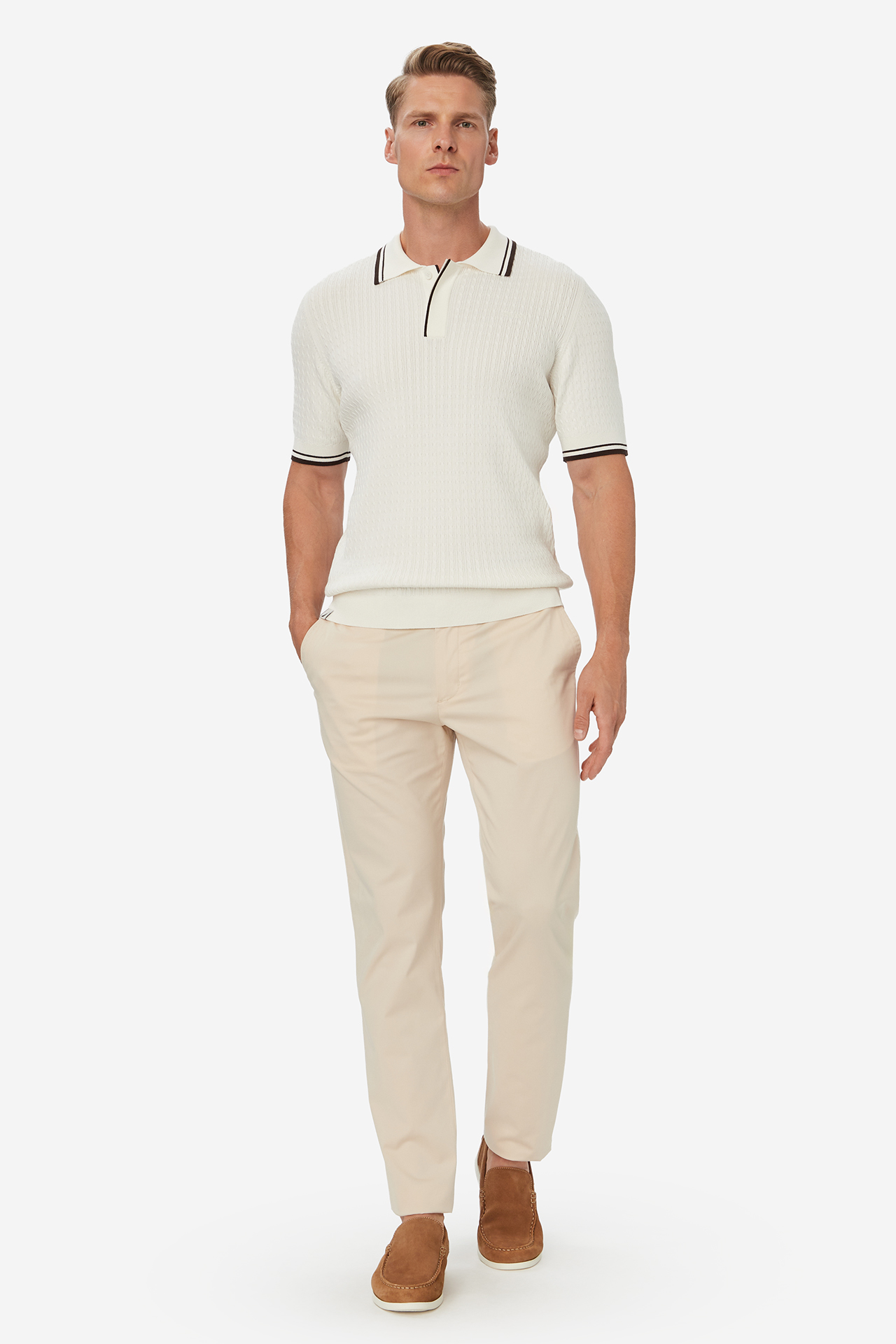 Koszulka polo NAUTICA W226-NAMSW-1092-02X Kremowy