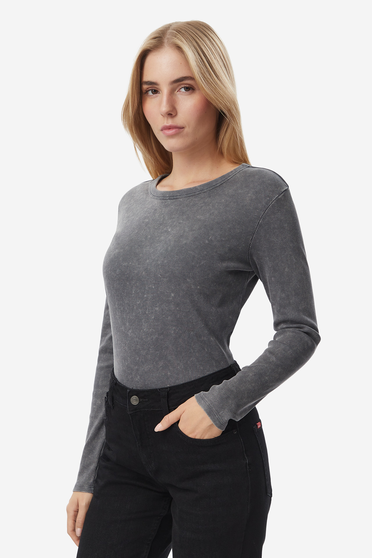 Long sleeve AMERICANOS W226-AMLTS-1056-43X Szary